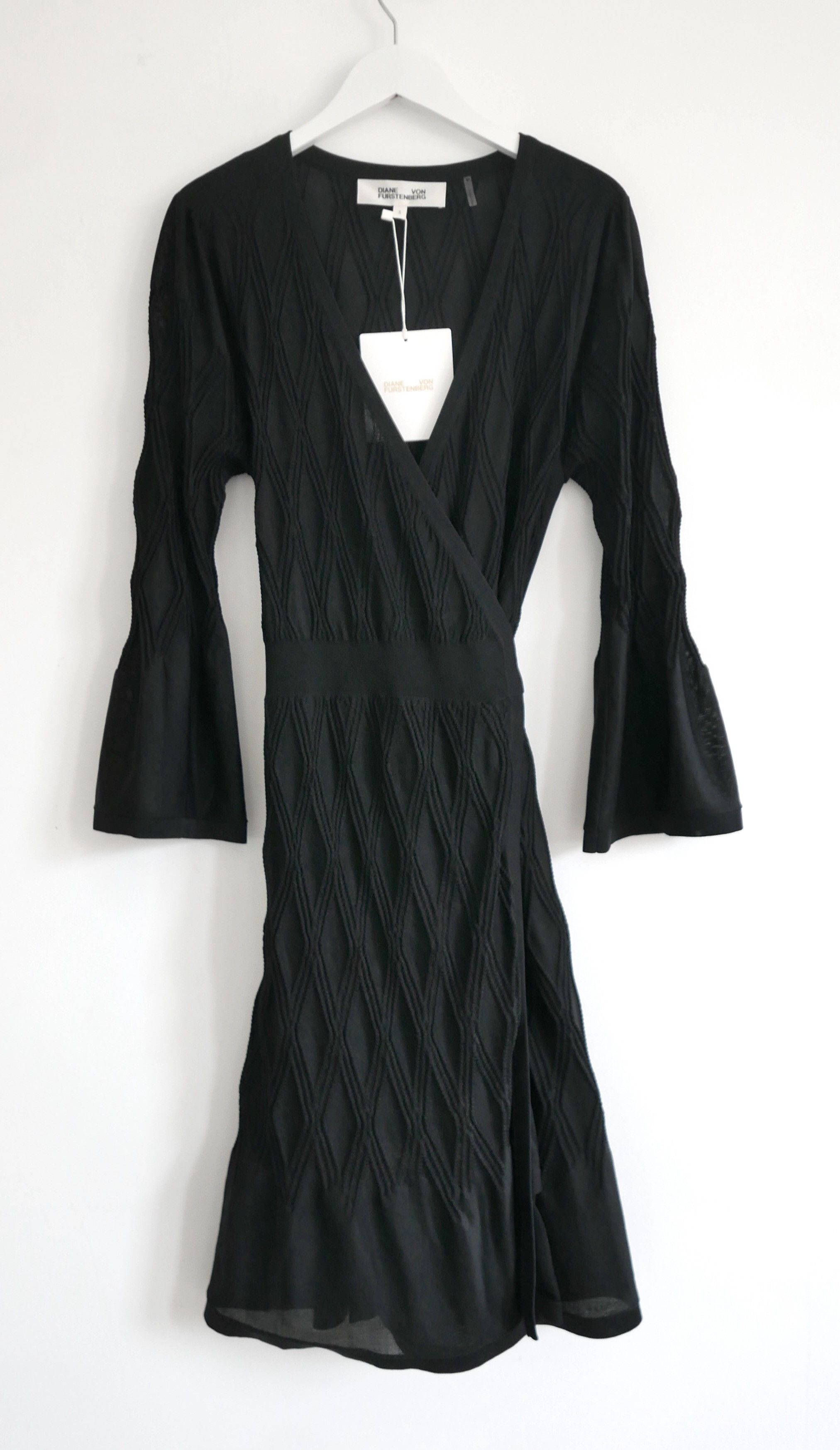 image of Diane Von Furstenberg Audrey Knit Dress in Black, Women's (Size Small)
