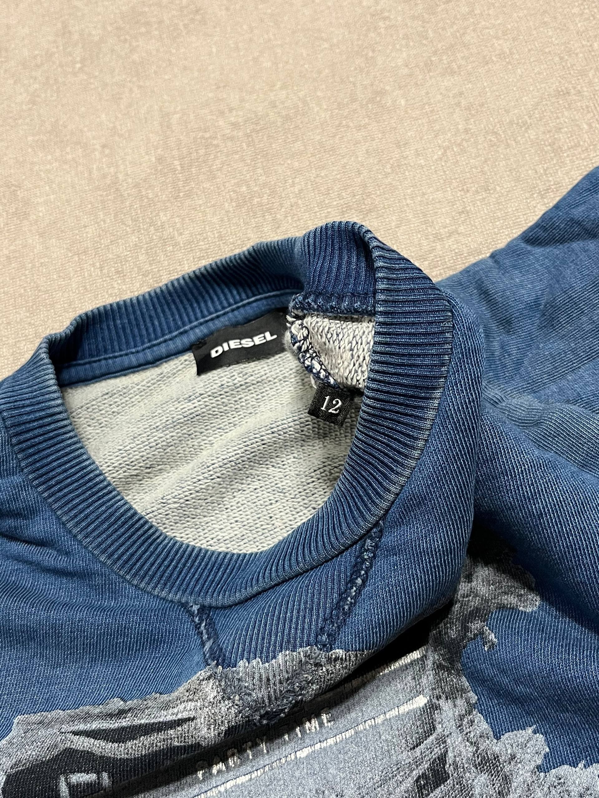 Diesel Vintage Diesel Blue Denim Sweatshirt Women`s Big Logo Sz 12 Size M / US 6-8 / IT 42-44 - 14 Thumbnail