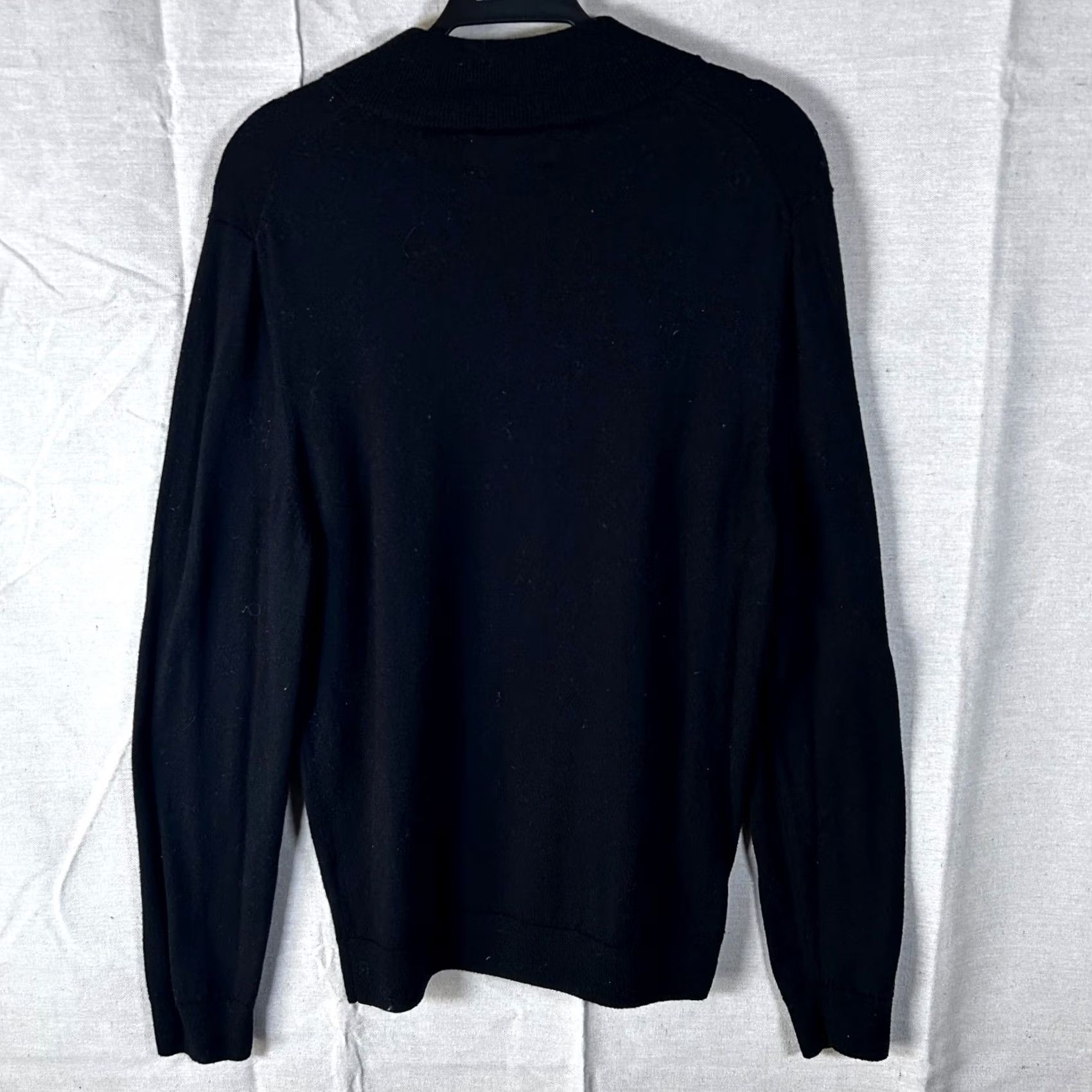 Nordstrom Nordstrom Rack Mens Black 100% Merino Wool Quarter Zip Sweater L Navy? Size US L / EU 52-54 / 3 - 4 Thumbnail