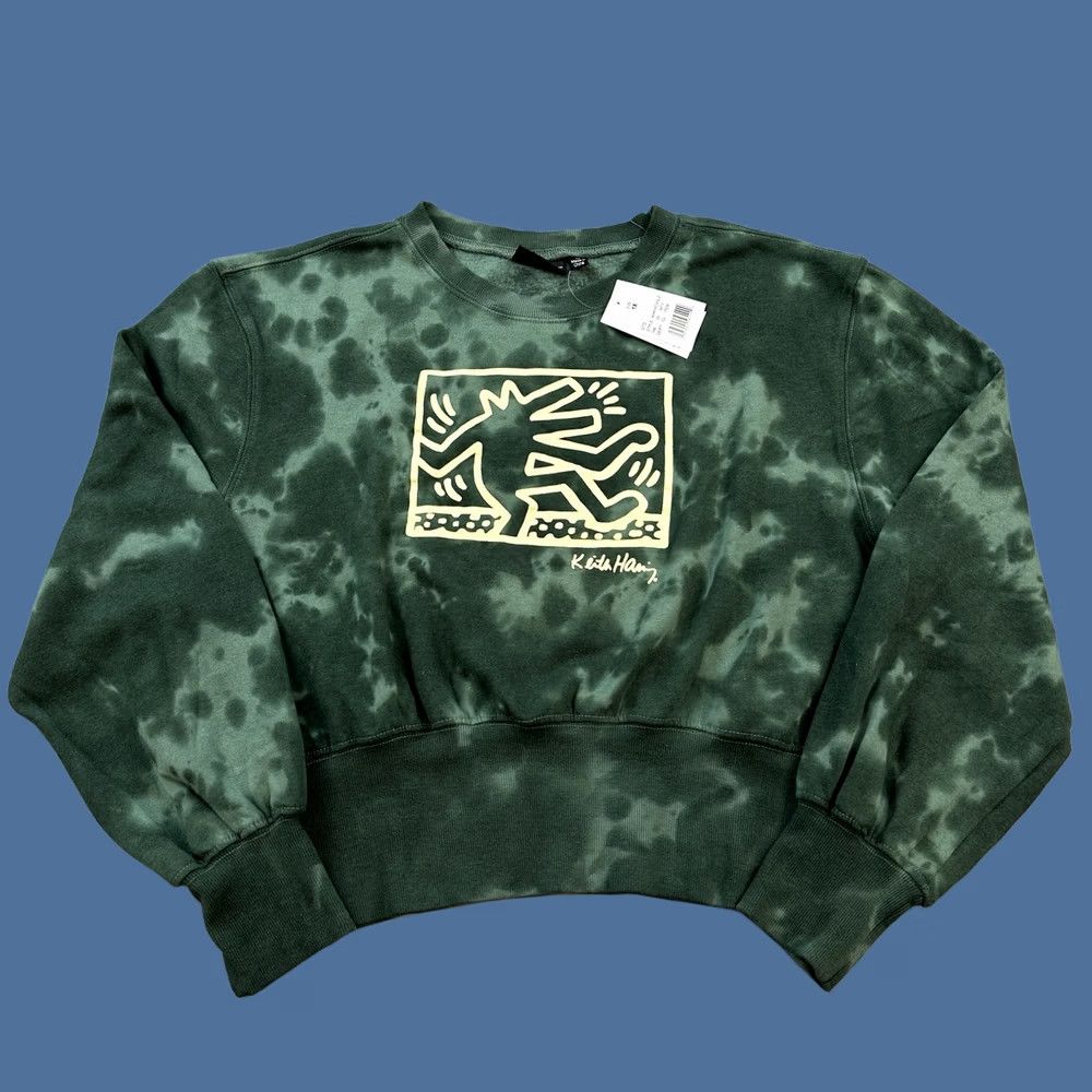 Vintage Keith Haring Sweatshirt Women’s 1X Green Tie Dye Wide Rib Crewneck Pullover NWT Size XL / US 12-14 / IT 48-50 - 1 Thumbnail