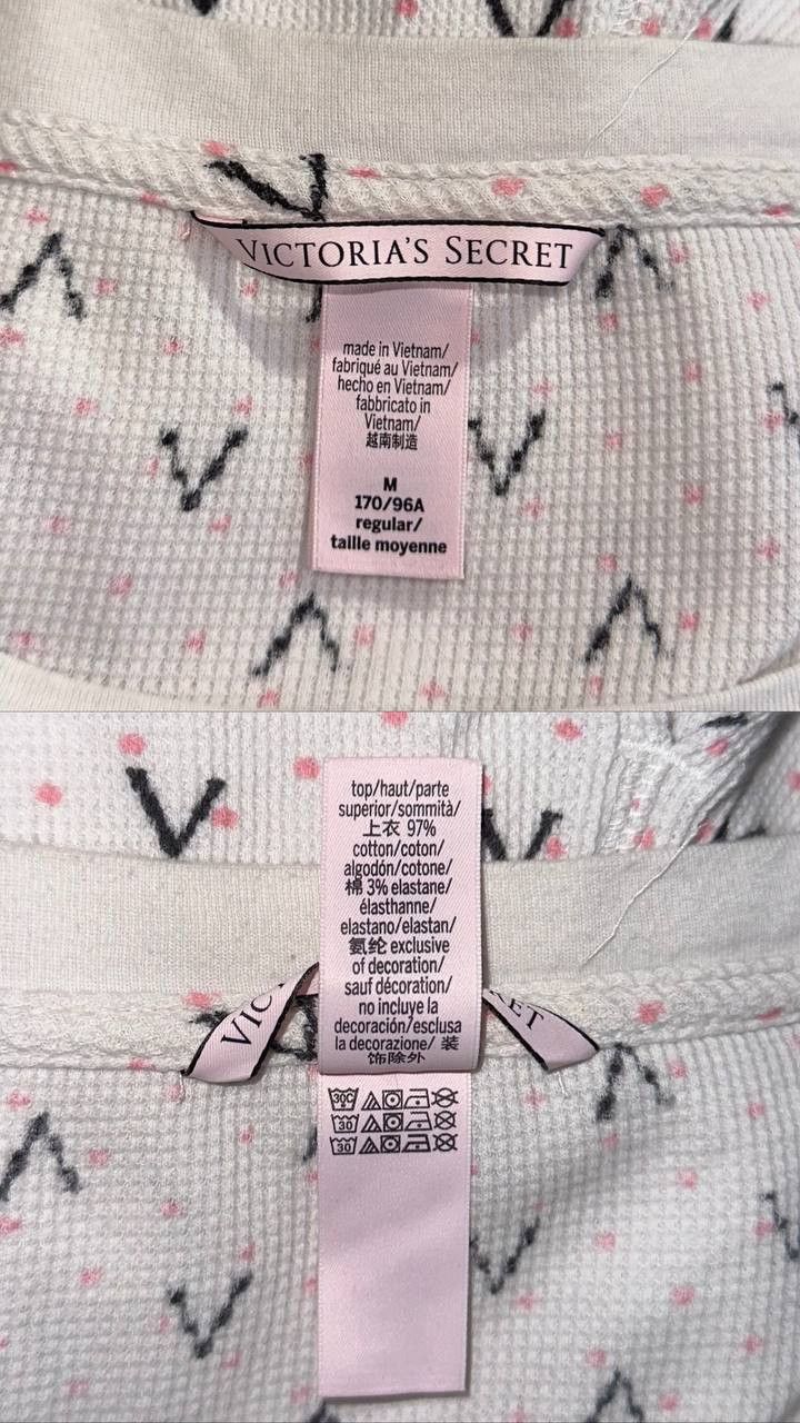Victoria's Secret Victoria's Secret Pajama Set Cotton Long Sleeve mono logo Size 28" / US 6 / IT 42 - 6 Thumbnail