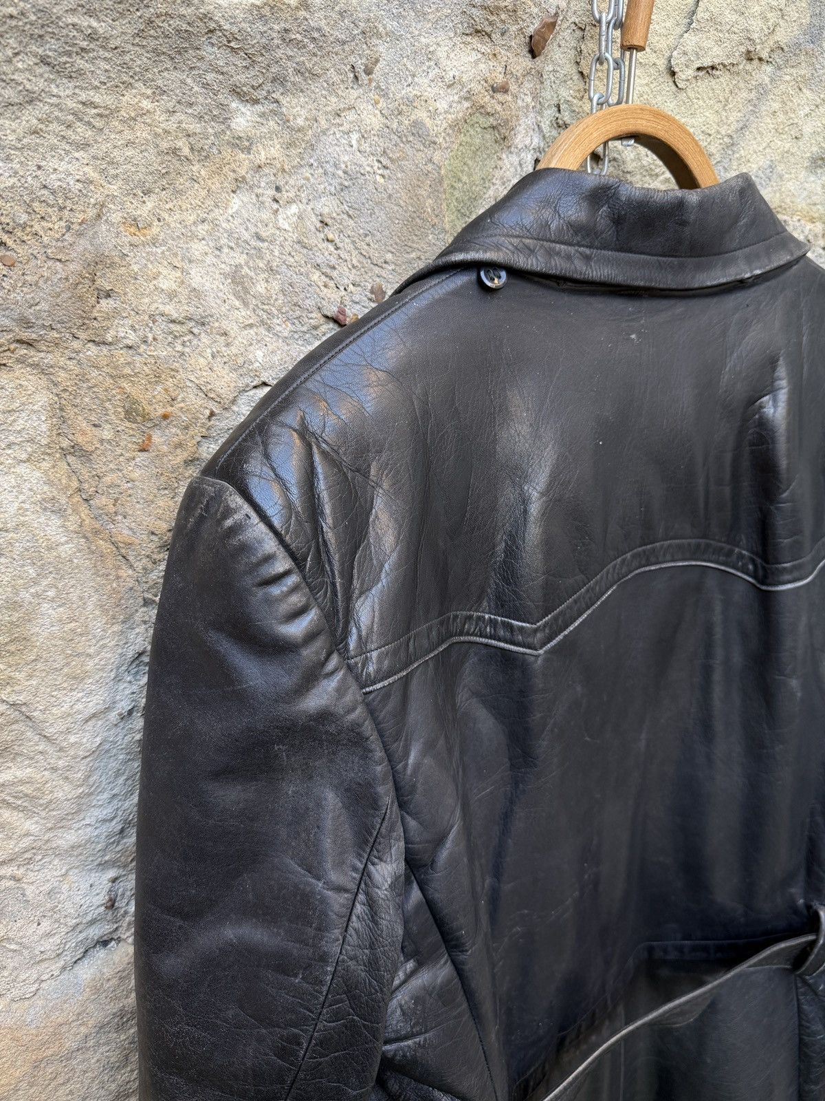 Vintage Retro Military WW2 German Luftwaffe Distressed Leather Coat Size US L / EU 52-54 / 3 - 11 Thumbnail