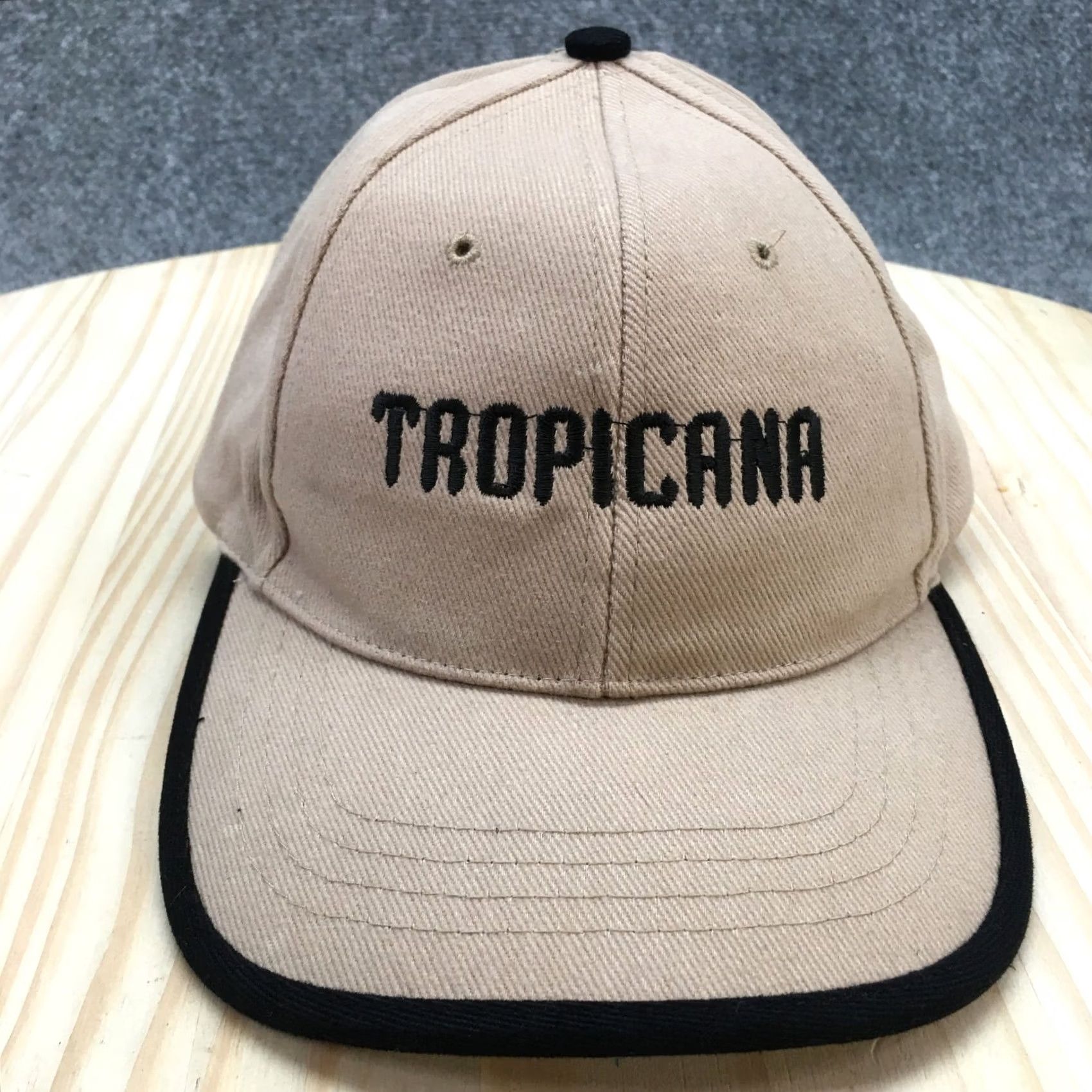 Logo 7 Nissun Tropicana Baseball Cap Hat Mens OS Beige Embroidered Logo Curved Brim Cotton Canvas Adjustable Mesh Back Casual Cap Mens Size ONE SIZE - 2 Thumbnail