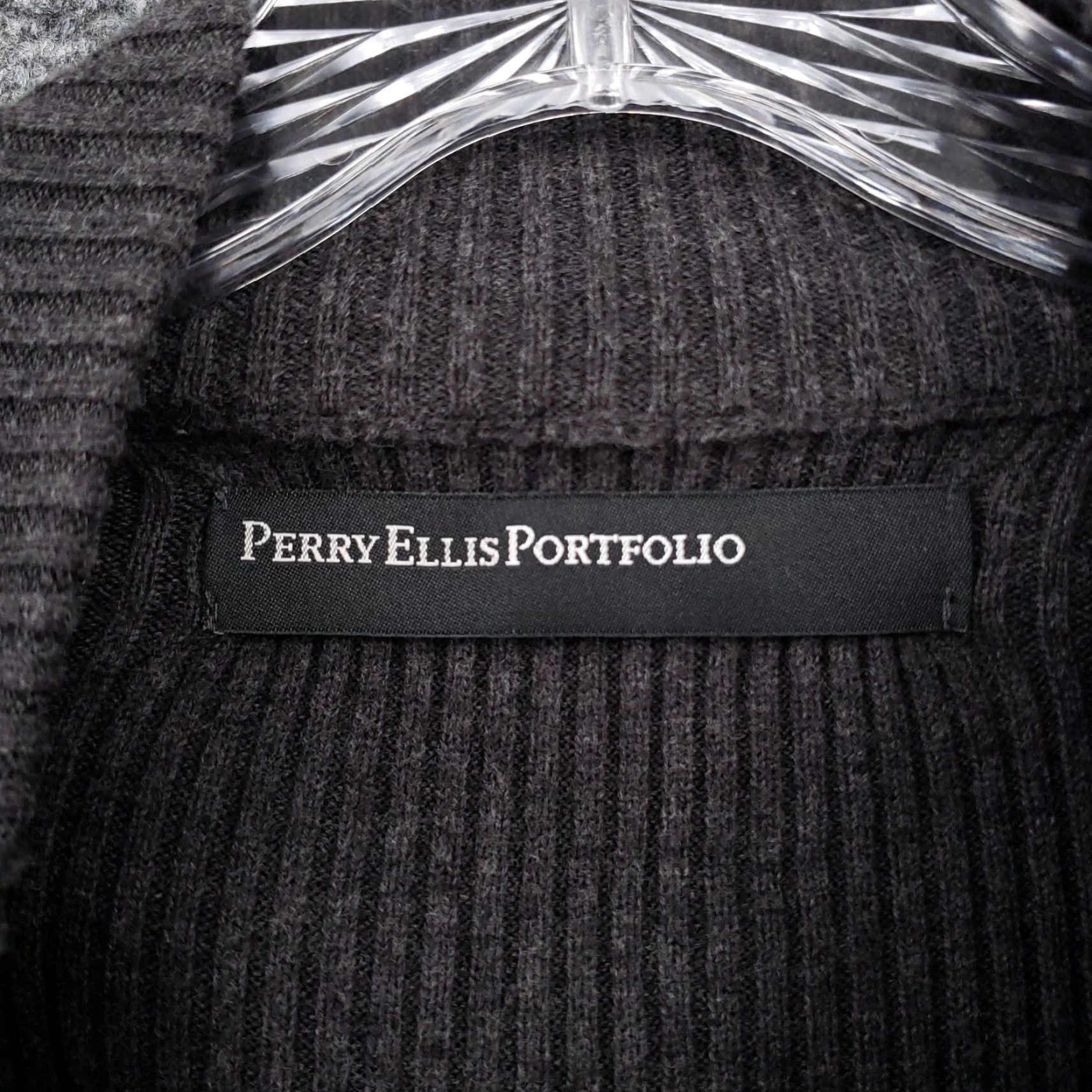 Perry Ellis Perry Ellis Portfolio Sweater Men XL Black Cotton Ribbed 1/4 Zip Mock Neck Pullover Casual Outdoor 1/4 Zip Boys Mens Womens Girls Size US XL / EU 56 / 4 - 6 Thumbnail