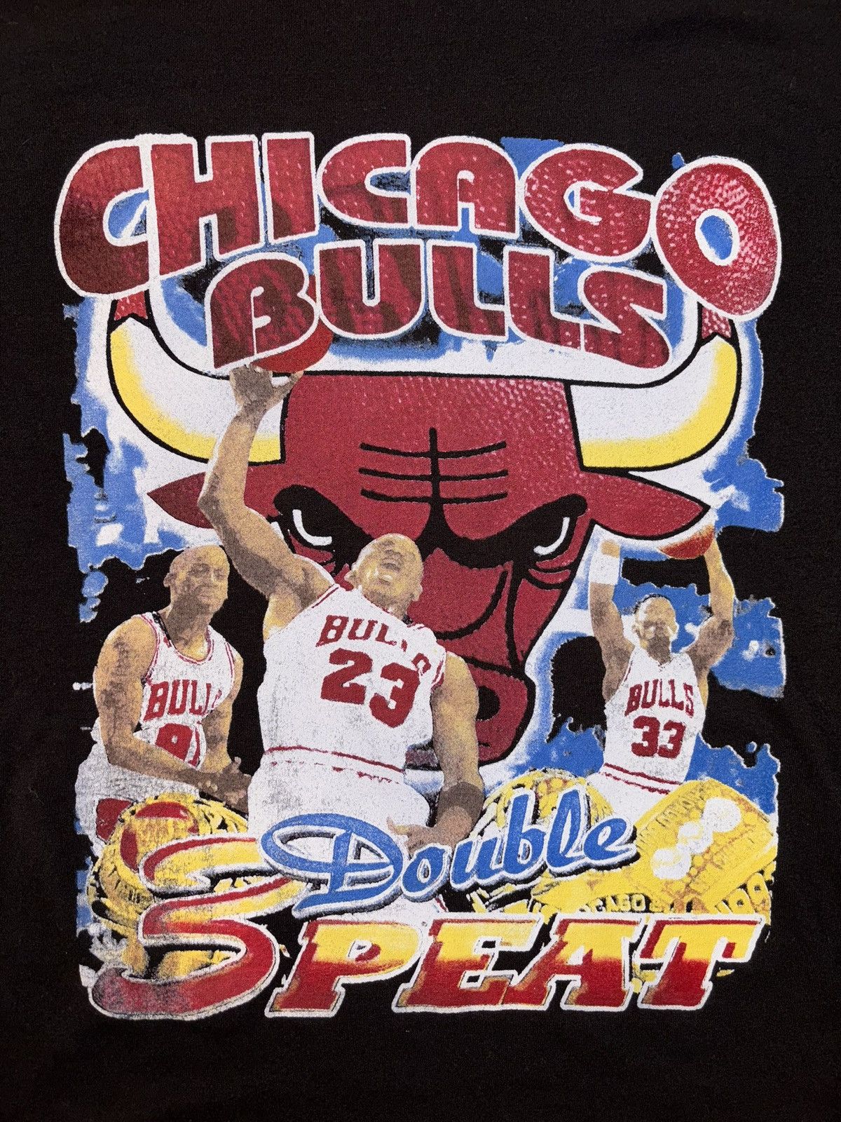Rap Tees Chicago Bulls Double 3 Peat Jordan Pippen Rap Tee Reprint XL Size US XL / EU 56 / 4 - 2 Thumbnail