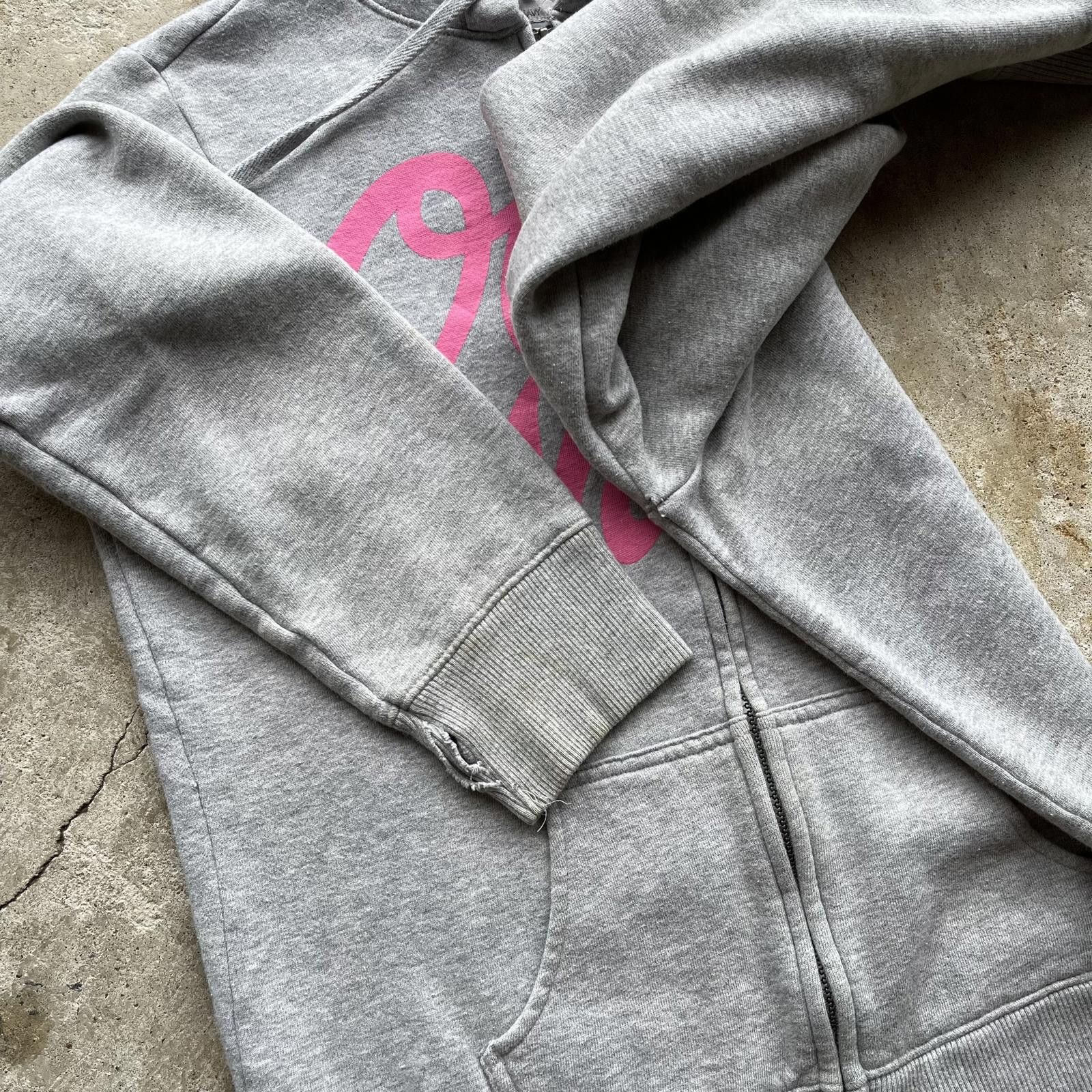 Old Navy × Vintage Vintage Y2K Gray Pink Old Navy Full Zip Grunge Hoodie Size M / US 6-8 / IT 42-44 - 6 Thumbnail