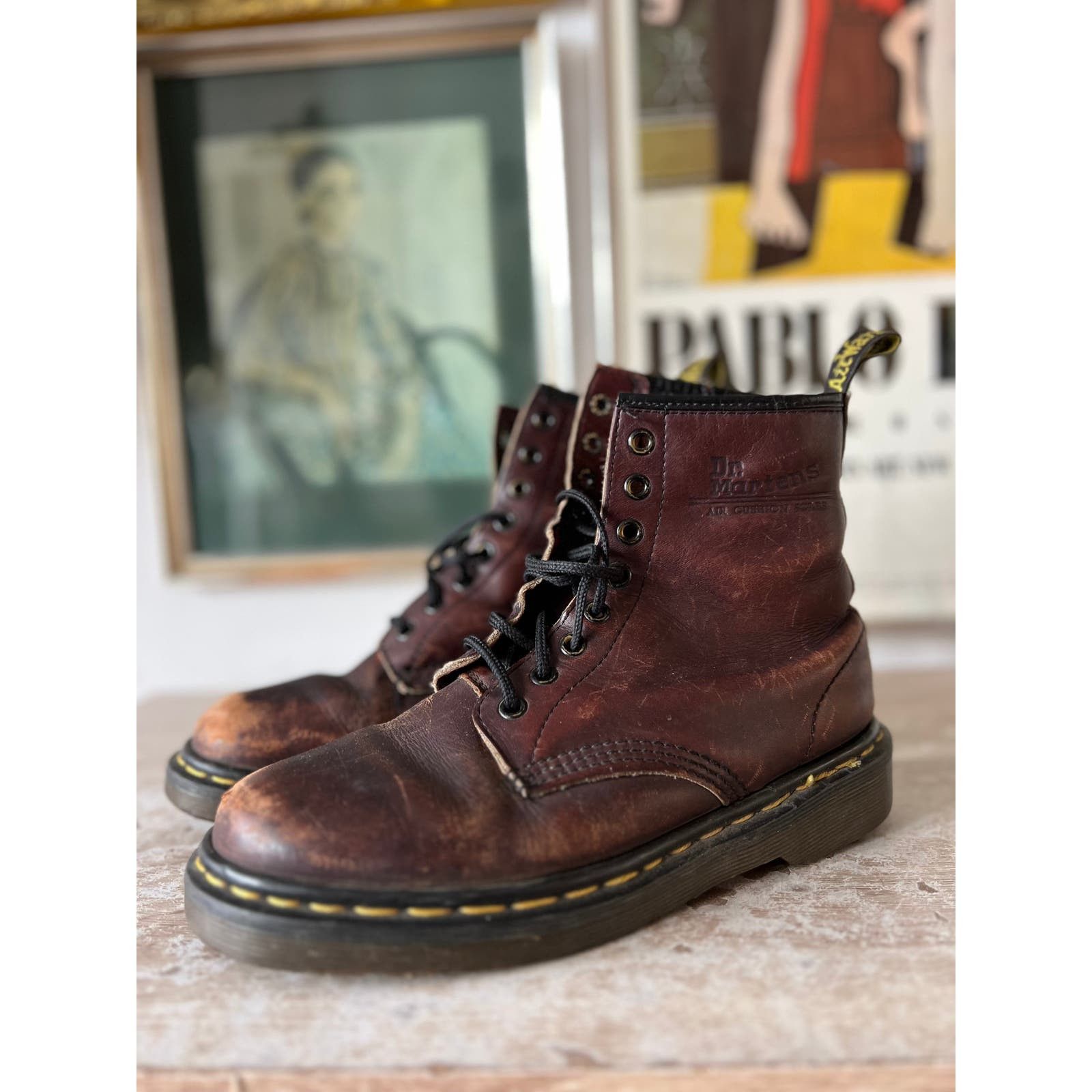 Dr. Martens Doc Marten Distressed Leather Boots Ladies Size 7.5 Grailed