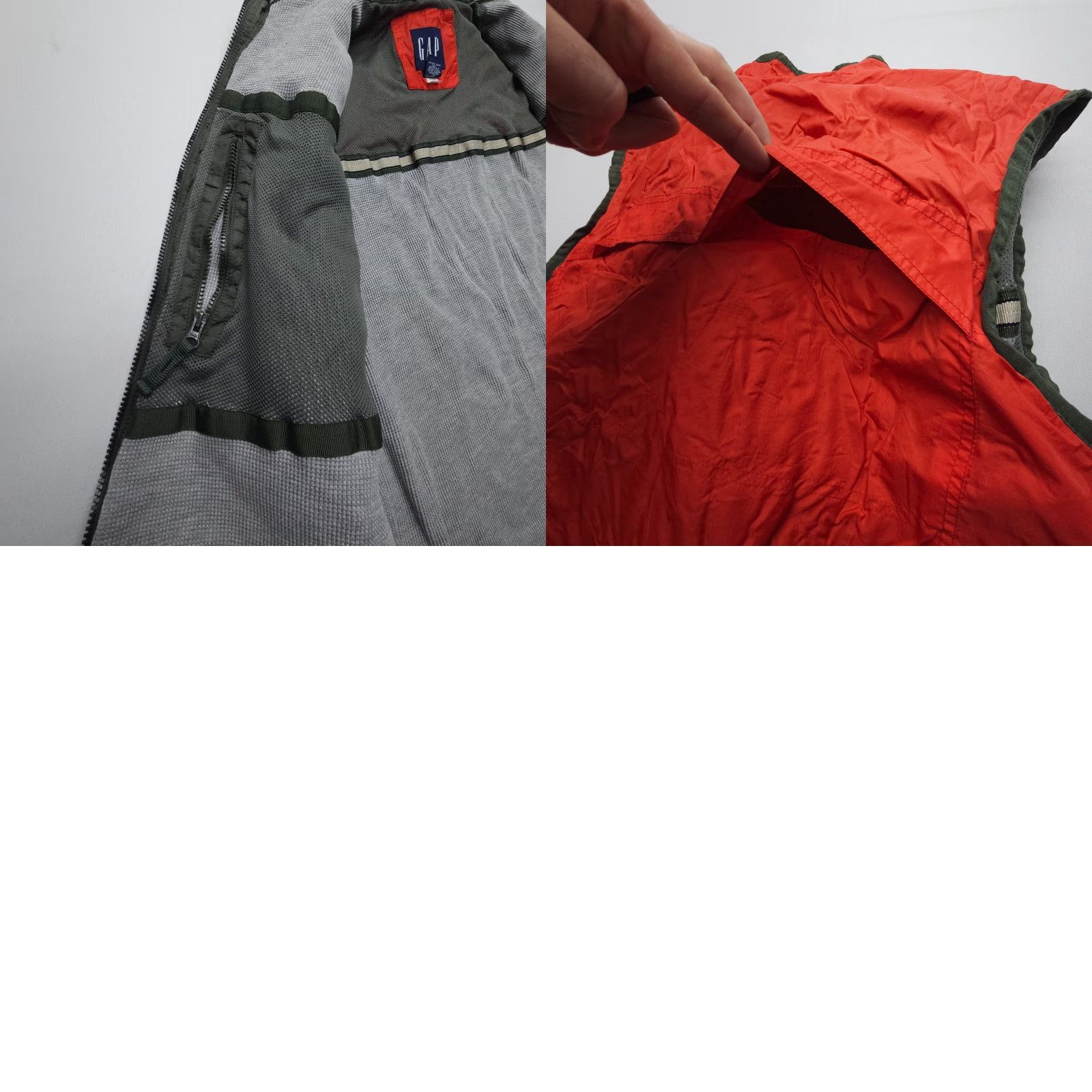 Gap Vtg GAP Thermal Lined WIndbreaker Vest Mens XL Orange 90s Camp Gorpcore Windbreaker Full Zip Lined 2000s Size US XL / EU 56 / 4 - 9 Thumbnail