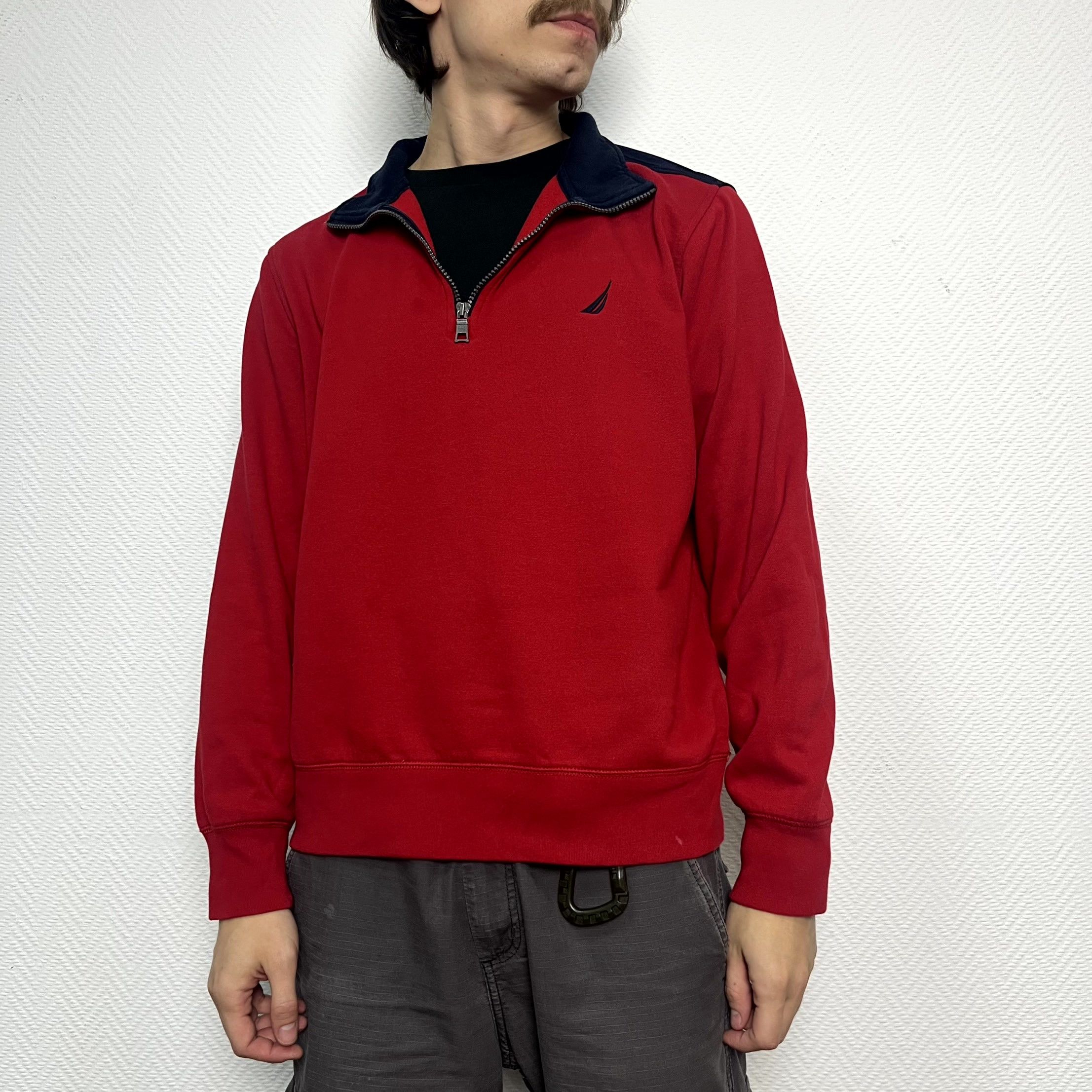 Nautica Nautica Red 1/4 Zip Fleece Pullover Embroidered Logo Size M Size US M / EU 48-50 / 2 - 9 Thumbnail