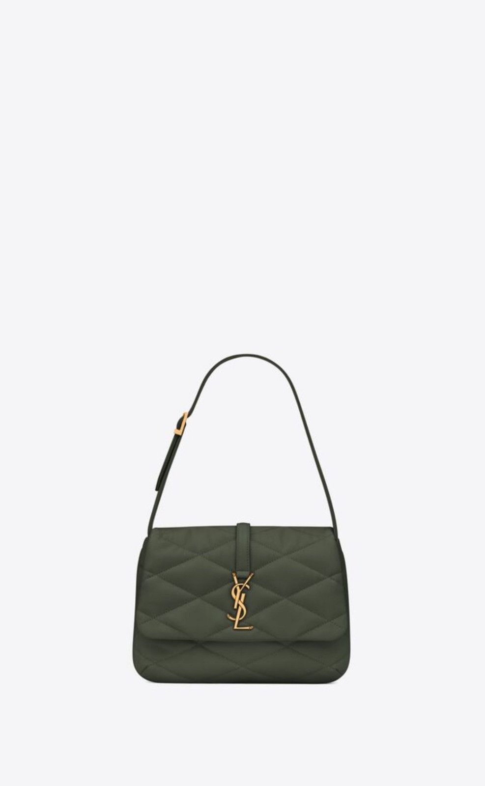 Saint Laurent Paris o1b1hav110824 Size: OS/ Hobo Quilted Bag in Olive Green Size ONE SIZE - 1 Thumbnail