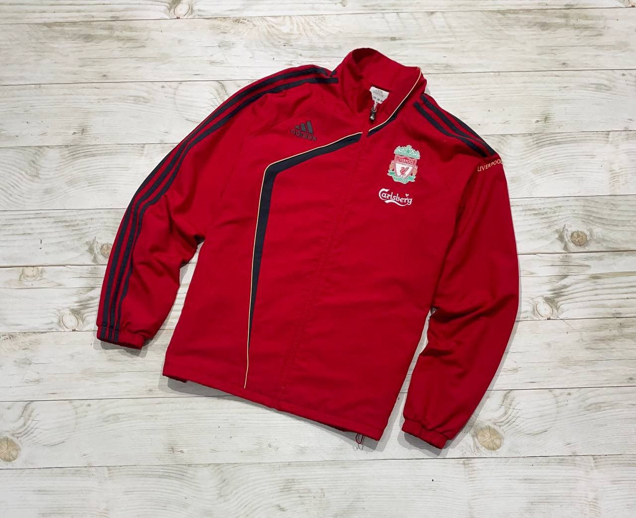 Adidas Vintage Adidas Liverpool 2009 2010 Track Soccer Jacket Size US L / EU 52-54 / 3 - 1 Thumbnail