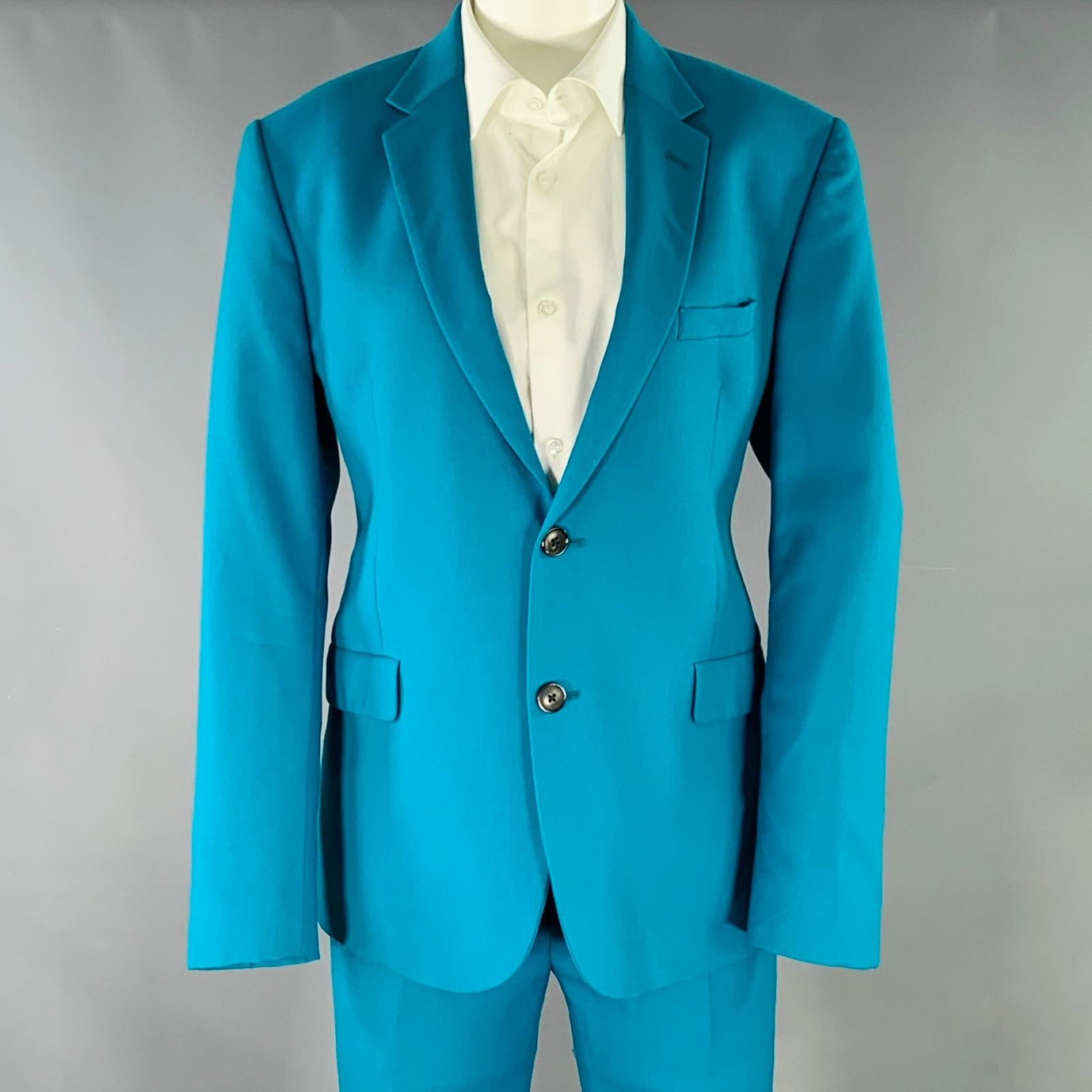 Paul Smith PAUL SMITH Size 36 Kensington Teal Wool Twill Suit Size 36R - 1 Thumbnail