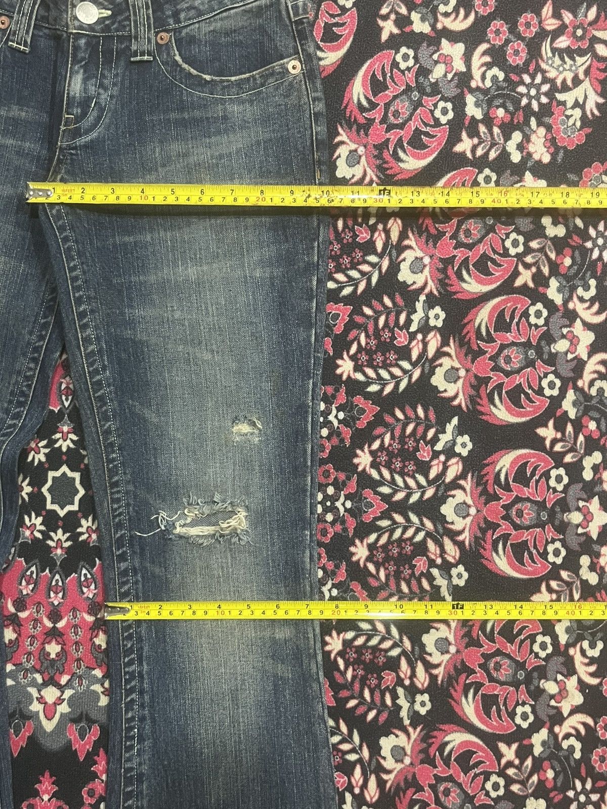 If Six Was Nine Japanese Brand EMS Excite Extreme Distressed Flare Jeans Size 28" / US 6 / IT 42 - 12 Thumbnail