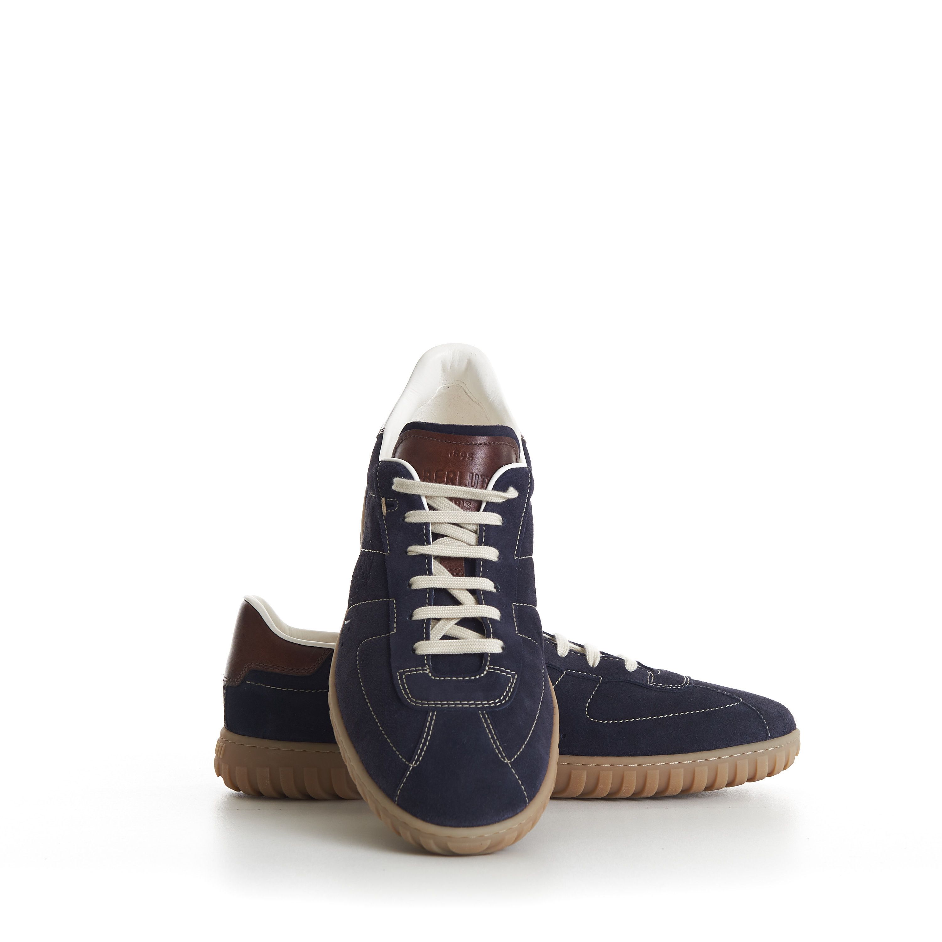 Berluti Navy Trainer Suede Sneaker - Scritto, Patina Leather Heel Size US 7 / EU 40 - 11 Thumbnail