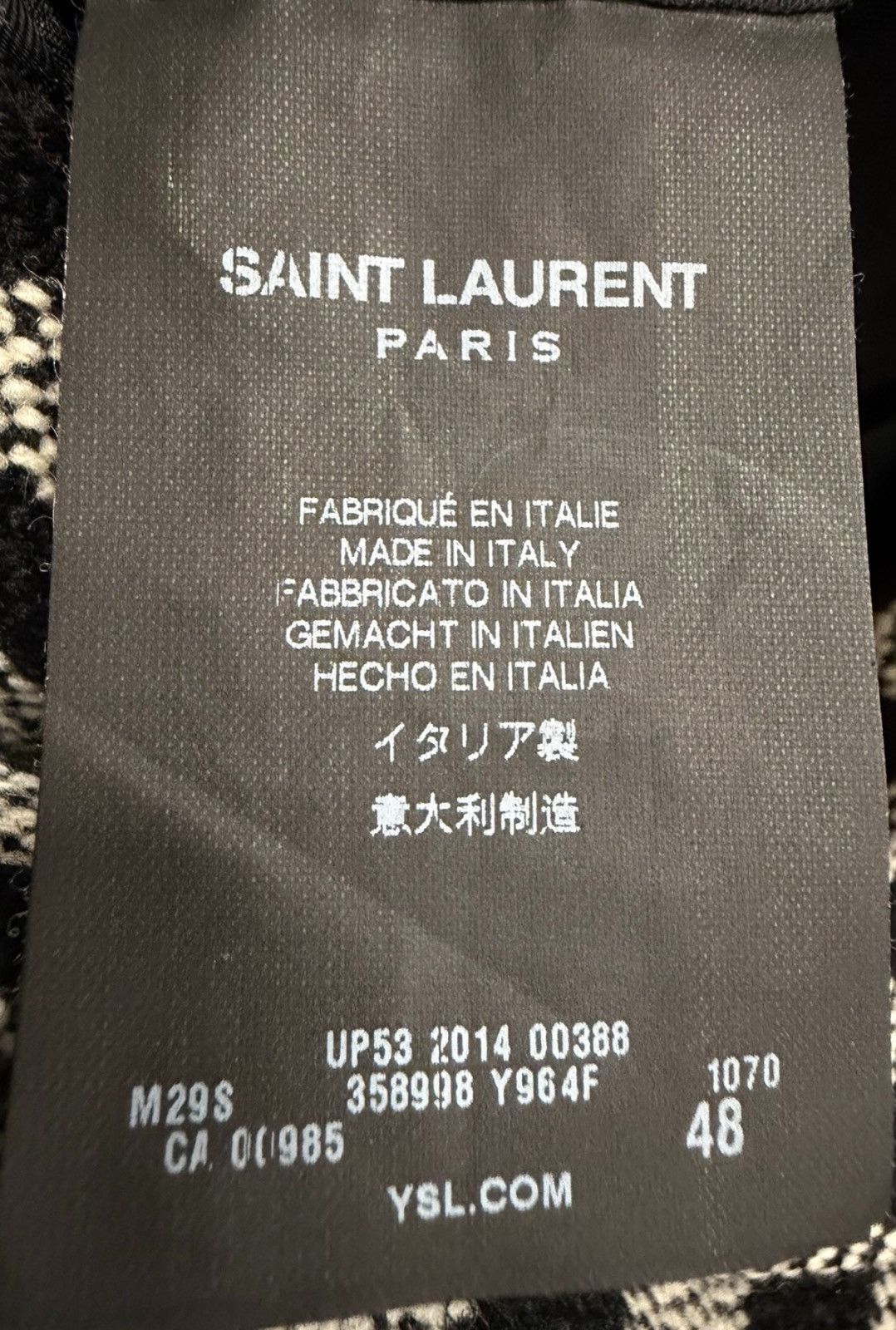 Saint Laurent Paris Saint Laurent 14AW Runway Black & White Striped Coat Sz.48 Size US M / EU 48-50 / 2 - 5 Thumbnail