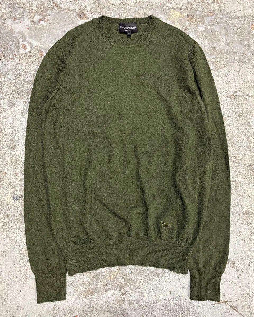 Emporio Armani 2010s Emporio Armani Khaki Minimalist Sweater Size US M / EU 48-50 / 2 - 1 Thumbnail