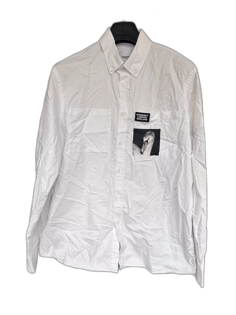 Burberry Burberry White Loose-Fit Black Swan Shirt Size US M / EU 48-50 / 2 - 1 Thumbnail