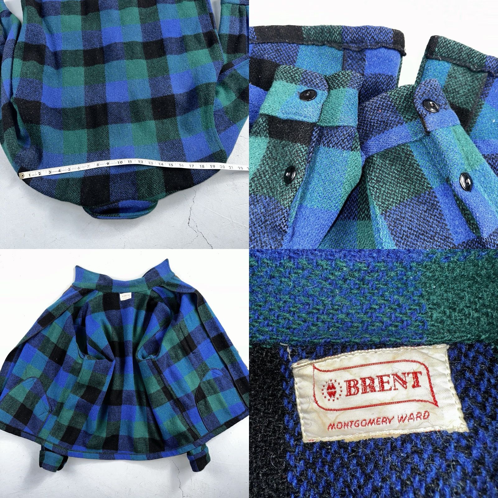 Vintage VINTAGE Montgomery Ward Wool Jacket Full Zip Plaid Outdoors 50s 60s Mens Large Size US L / EU 52-54 / 3 - 8 Thumbnail