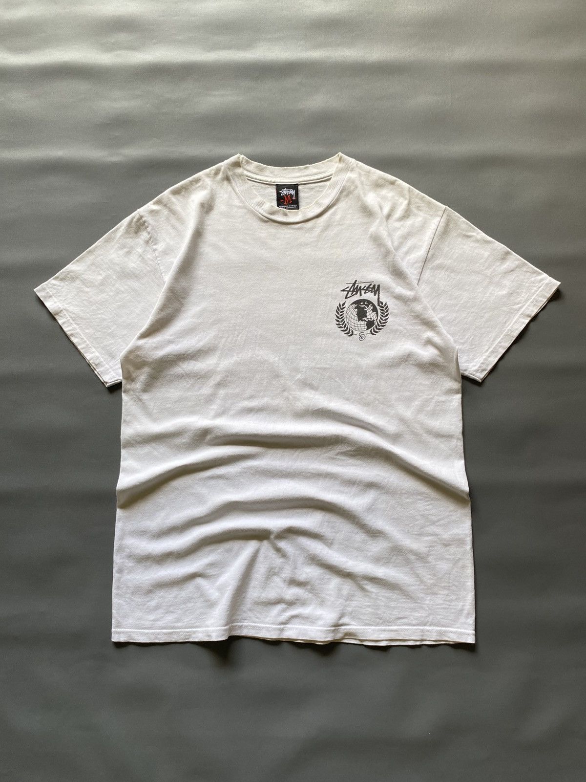 Stussy Vintage Stussy Globe Earth Distressed Tshirt Size US M / EU 48-50 / 2 - 2 Thumbnail