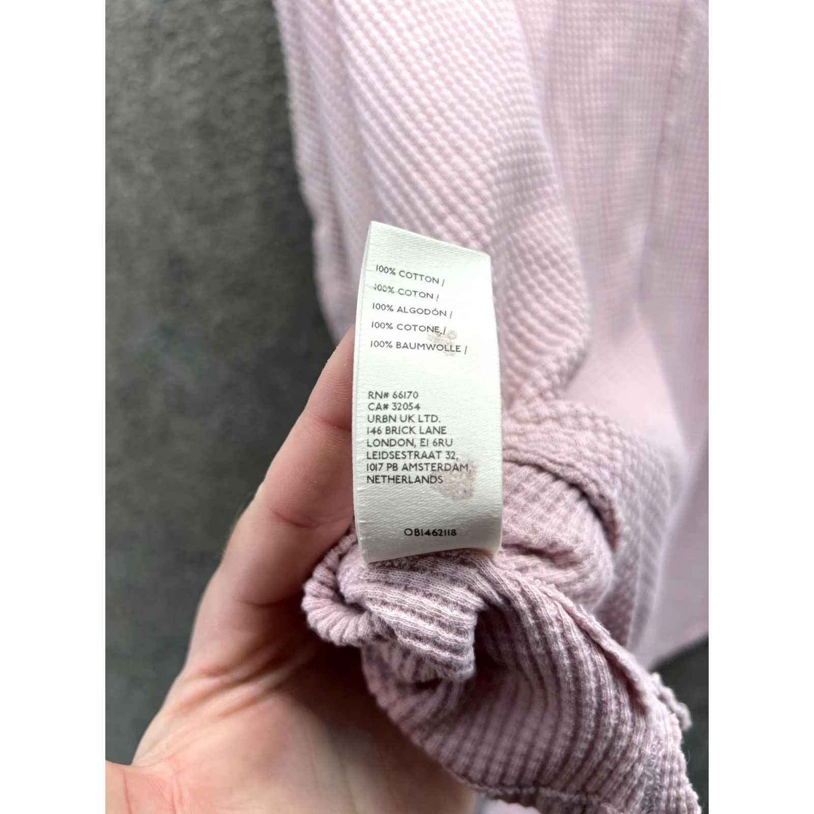 Free People We The Free People Shirt Women Medium Pink Crew Neck Long Sleeve Waffle High Low Size M / US 6-8 / IT 42-44 - 3 Thumbnail