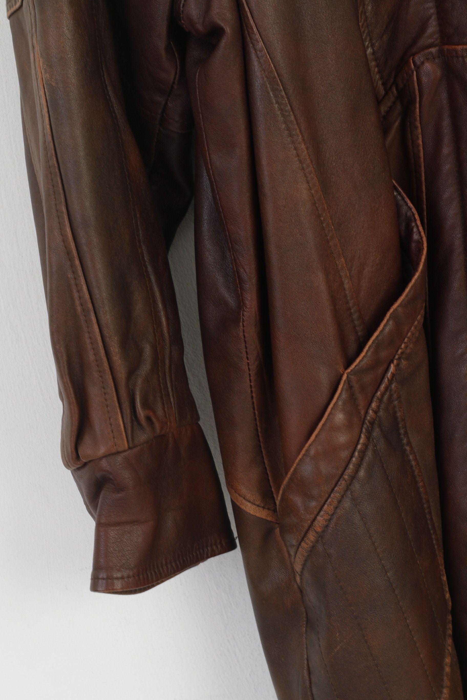 Vintage Mokka Nappa Finland Women 40 L Coat Brown 0185Leather Size L / US 10 / IT 46 - 6 Thumbnail