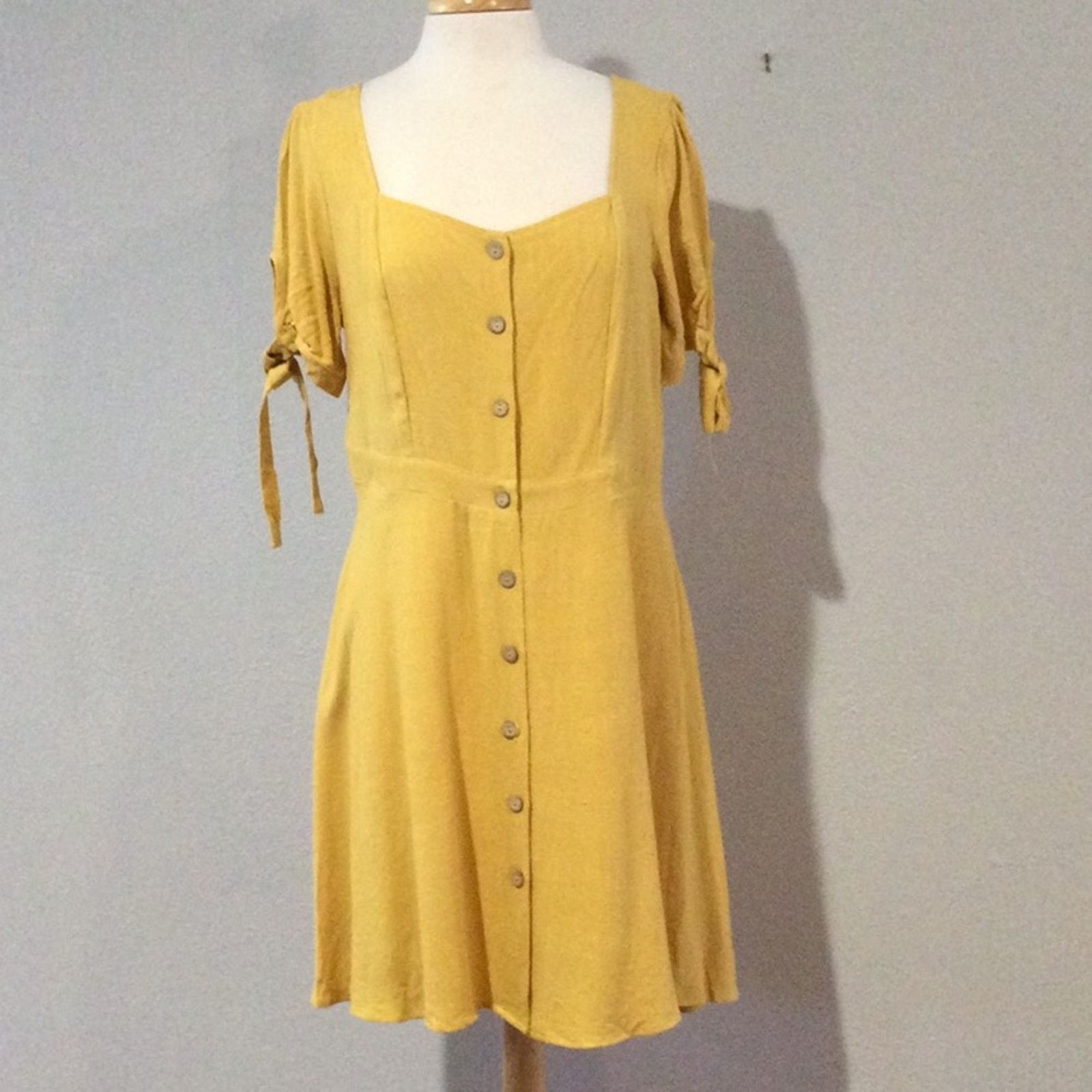 Other IFFEI Mustard Yellow Full Button Sleeve A-Line Dress XL NWT Size XL / US 12-14 / IT 48-50 - 1 Thumbnail
