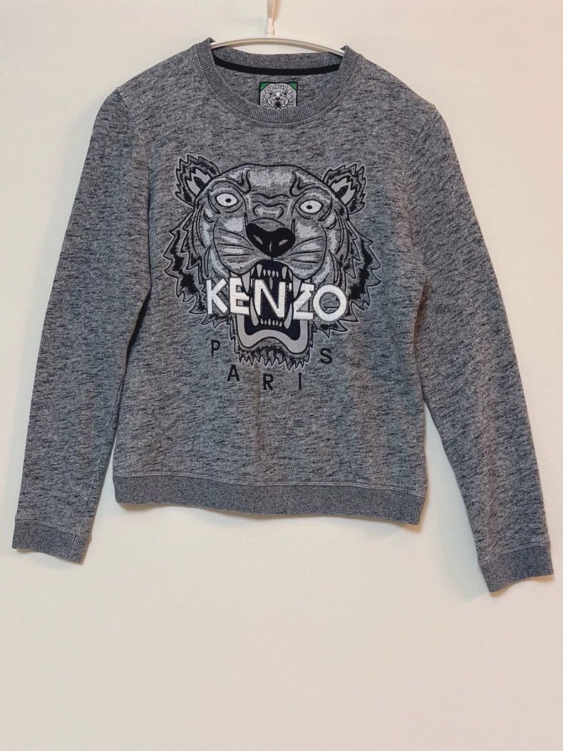 Kenzo KENZO Grey Women's Tiger Embroidery Sweatshirt - dmc Size US S / EU 44-46 / 1 - 1 Thumbnail