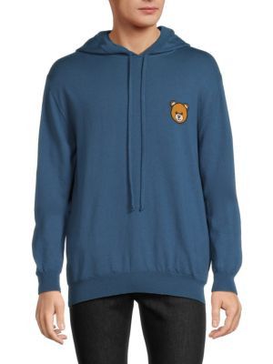 Moschino o1y0225 Logo Hooded Sweater in Blue Size US M / EU 48-50 / 2 - 2 Thumbnail