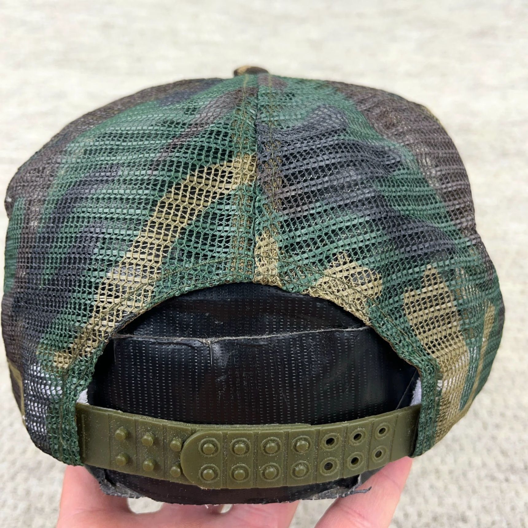 Roper Vintage San Sun Camouflage Trucker Hat Cap Adult One Size Green 90s Army Outdoor Workwear Size ONE SIZE - 6 Thumbnail