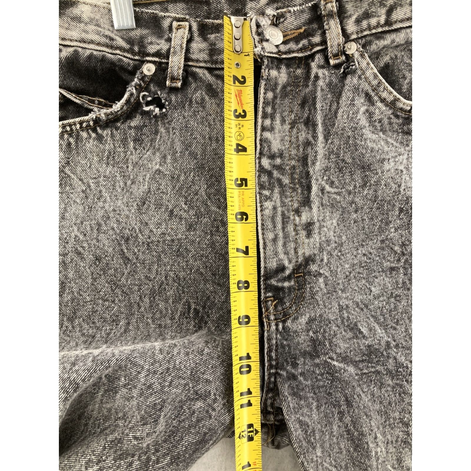 Jordache VINTAGE Jordache Jeans 9/10 High Rise Tapered Distressed Acid Wash Gray 80s Womens Size 30" / US 8 / IT 44 - 5 Thumbnail