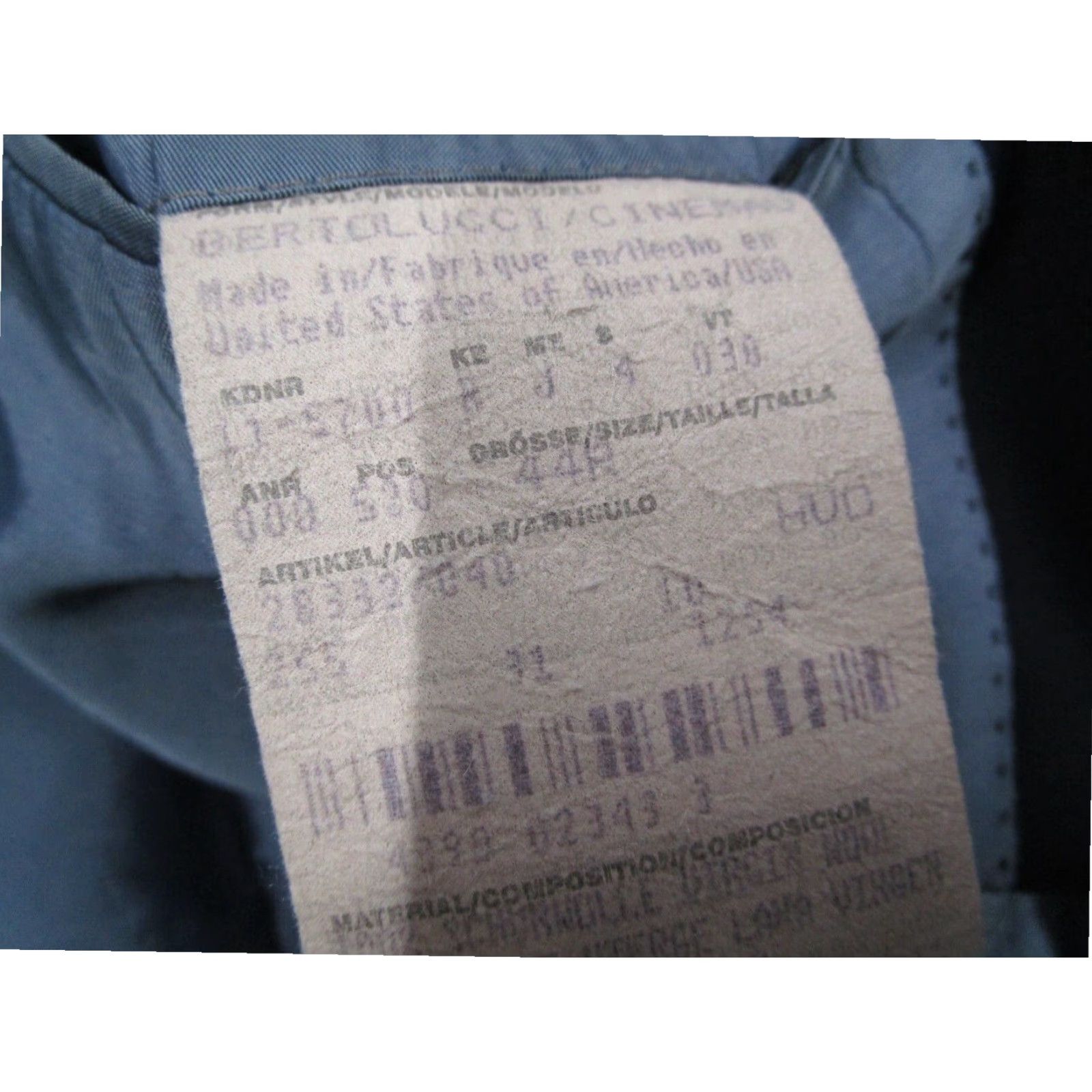 Hugo Boss HUGO BOSS Men's 2 Button Super 100 Wool Blue Regular Fit Suit Jacket 44 Size 44R - 5 Thumbnail