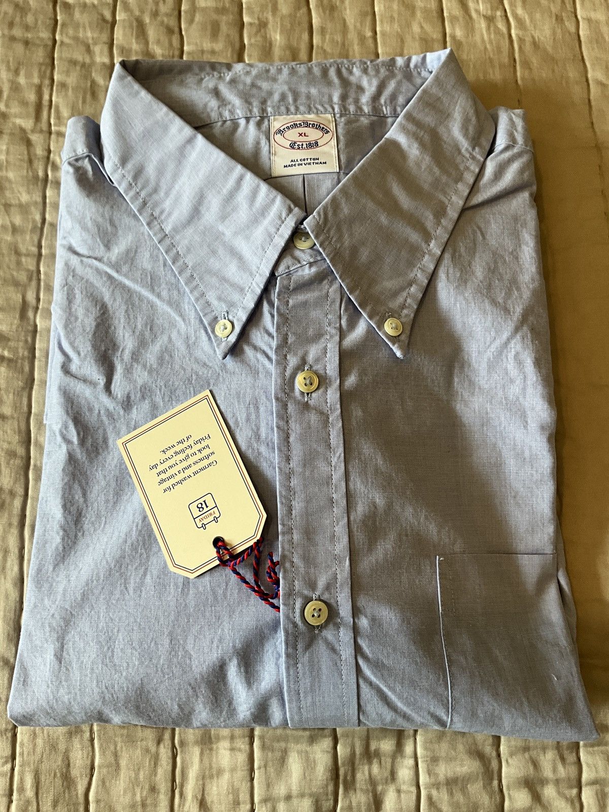 Brooks Brothers Brooks brothers Mens 100% cotton long sleeve shirt Size US XL / EU 56 / 4 - 1 Thumbnail