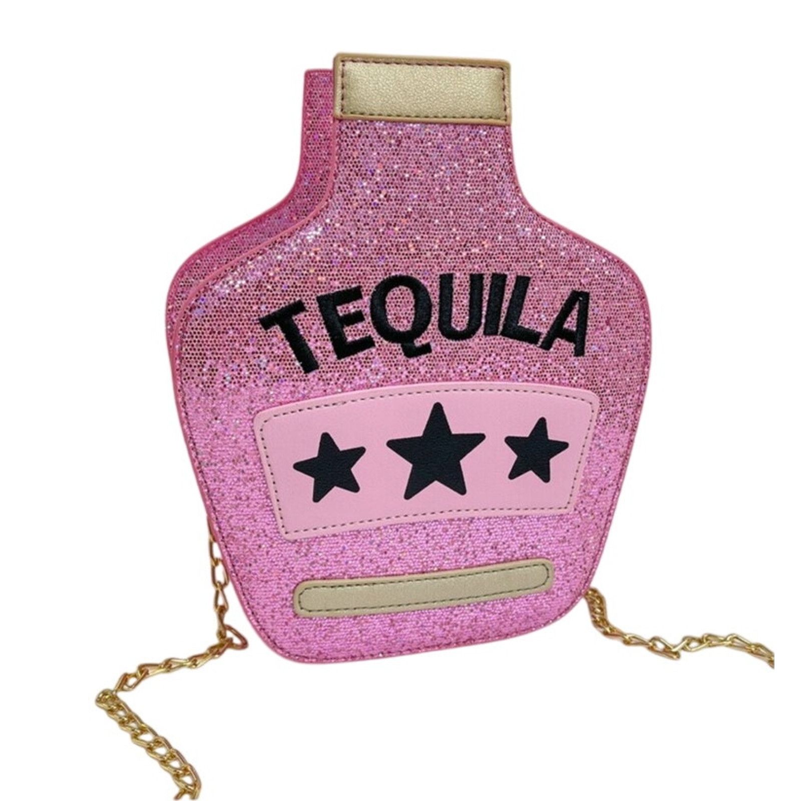 Shein Shein Pink Y2K Street Mini Glitter "Tequila" Zip Novelty Bag Size ONE SIZE - 1 Thumbnail