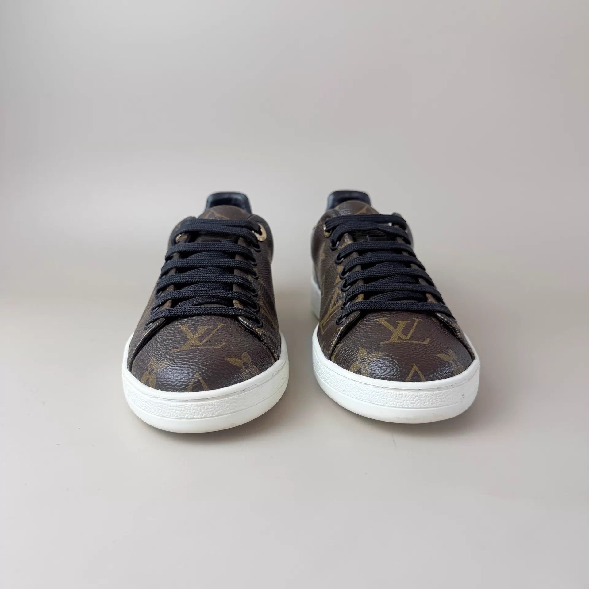 Louis Vuitton LV black brown monogram sneakers 35.5 Size US 5 / IT 35 - 2 Thumbnail