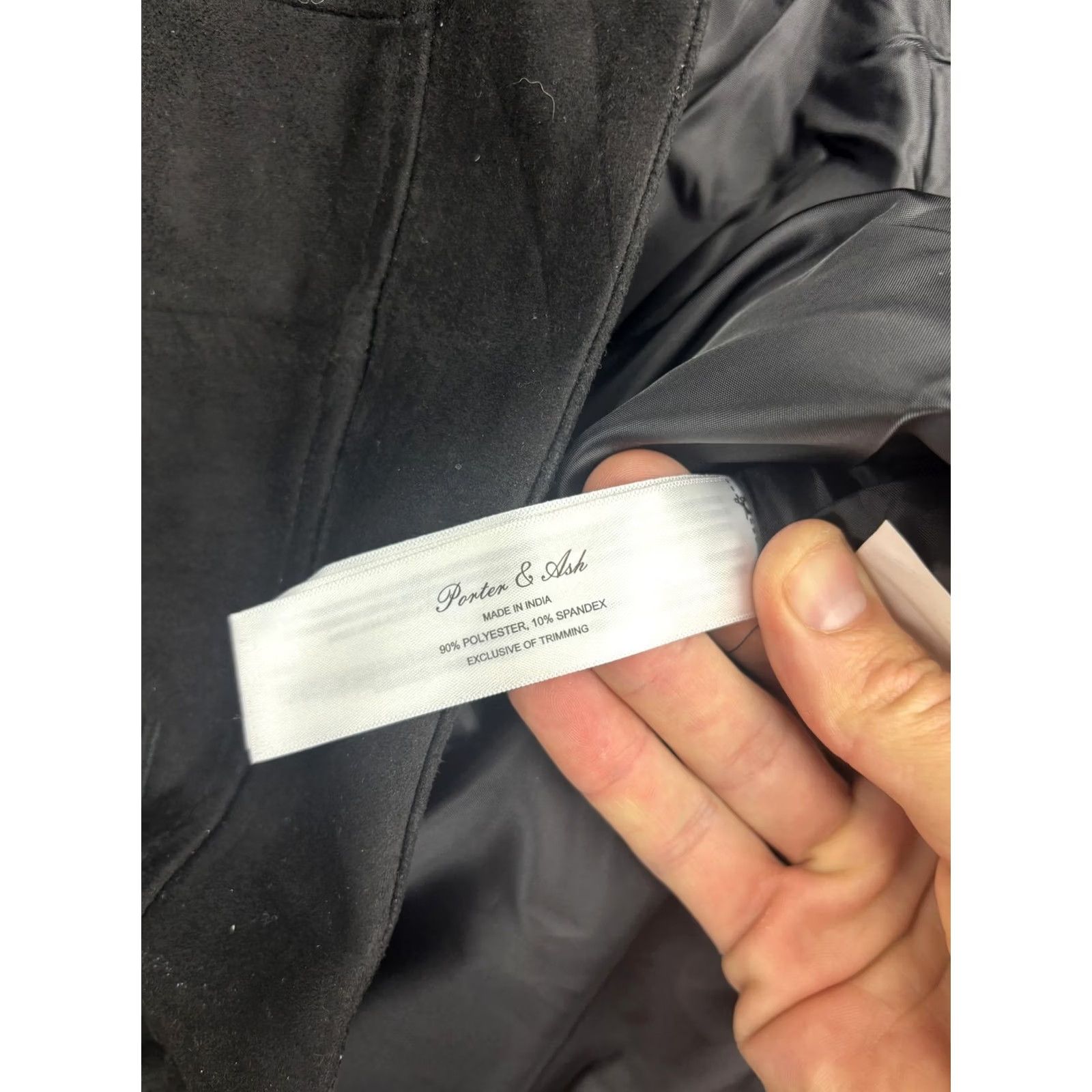 ASH Porter & Ash Jacket Mens Large Black Faux Suede Bomber Snap Front Pockets Lined Size US L / EU 52-54 / 3 - 6 Thumbnail