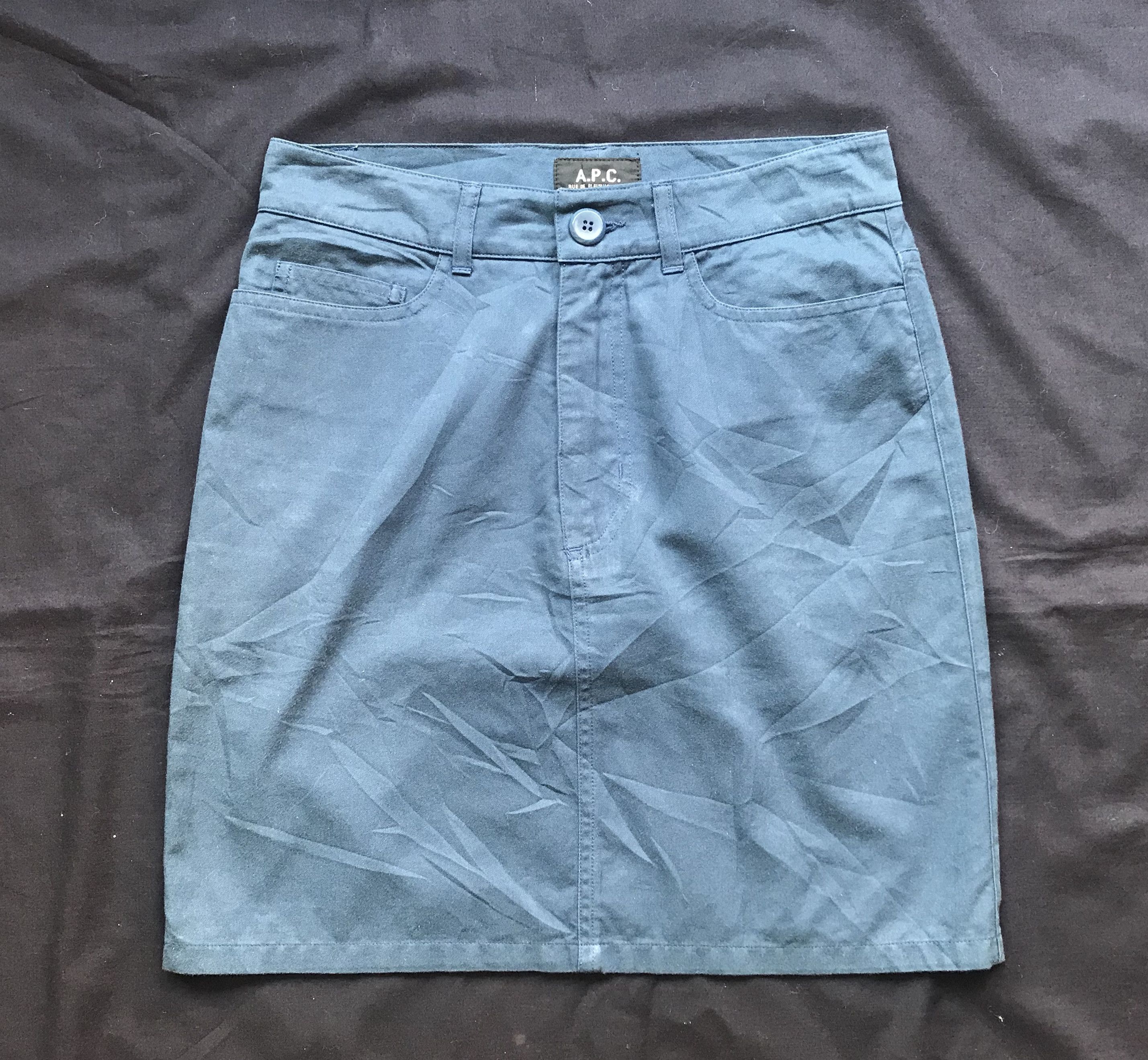 A.P.C. (SK32) APC Navy Blue 5 Pocket Zip Short Skirt Sz XS Size 27" / US 4 / IT 40 - 1 Thumbnail