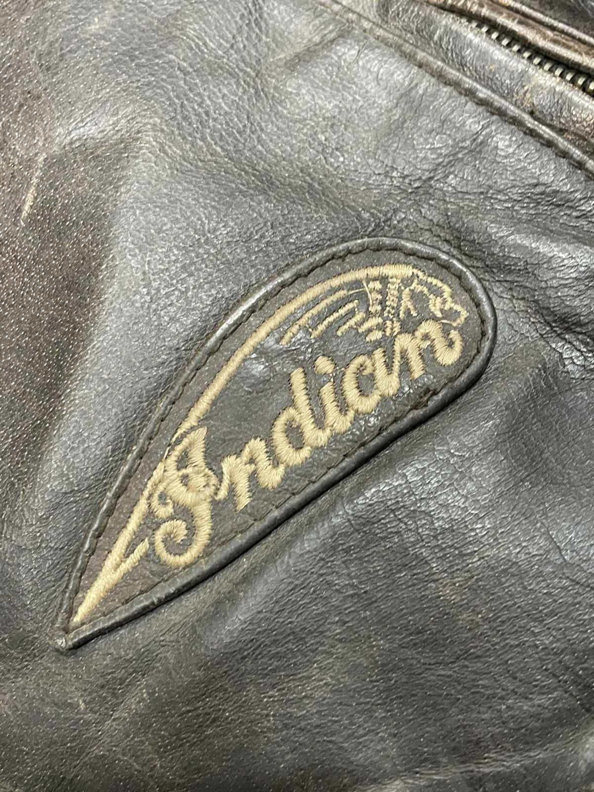 Indian Motorcycle Faded 90s Indian Motorcycle Leather Jacker Size US XL / EU 56 / 4 - 3 Thumbnail