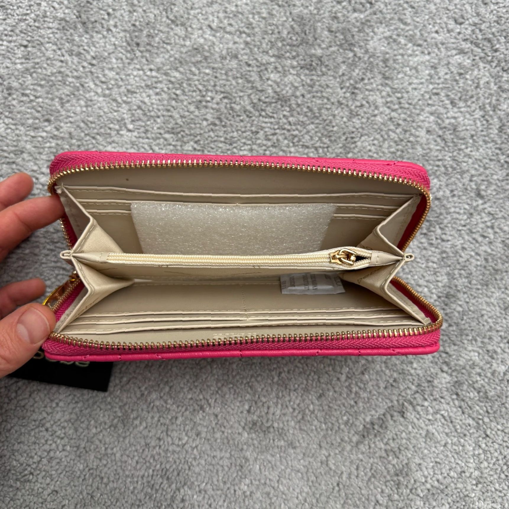 Bebe VINTAGEBeBe Zaza Zip Around Wallet Hot Pink Quilted Rhinestone Logo Wristlet Clutch NWT Size ONE SIZE - 4 Thumbnail