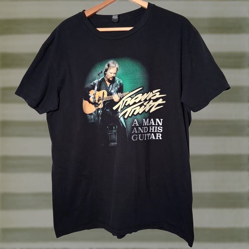 Anvil VINTAGE Travis Tritt Shirt Men XL Country Music A Man And His Guitar Musician Graphic Shirt Men XL Black Size US XL / EU 56 / 4 - 1 Thumbnail