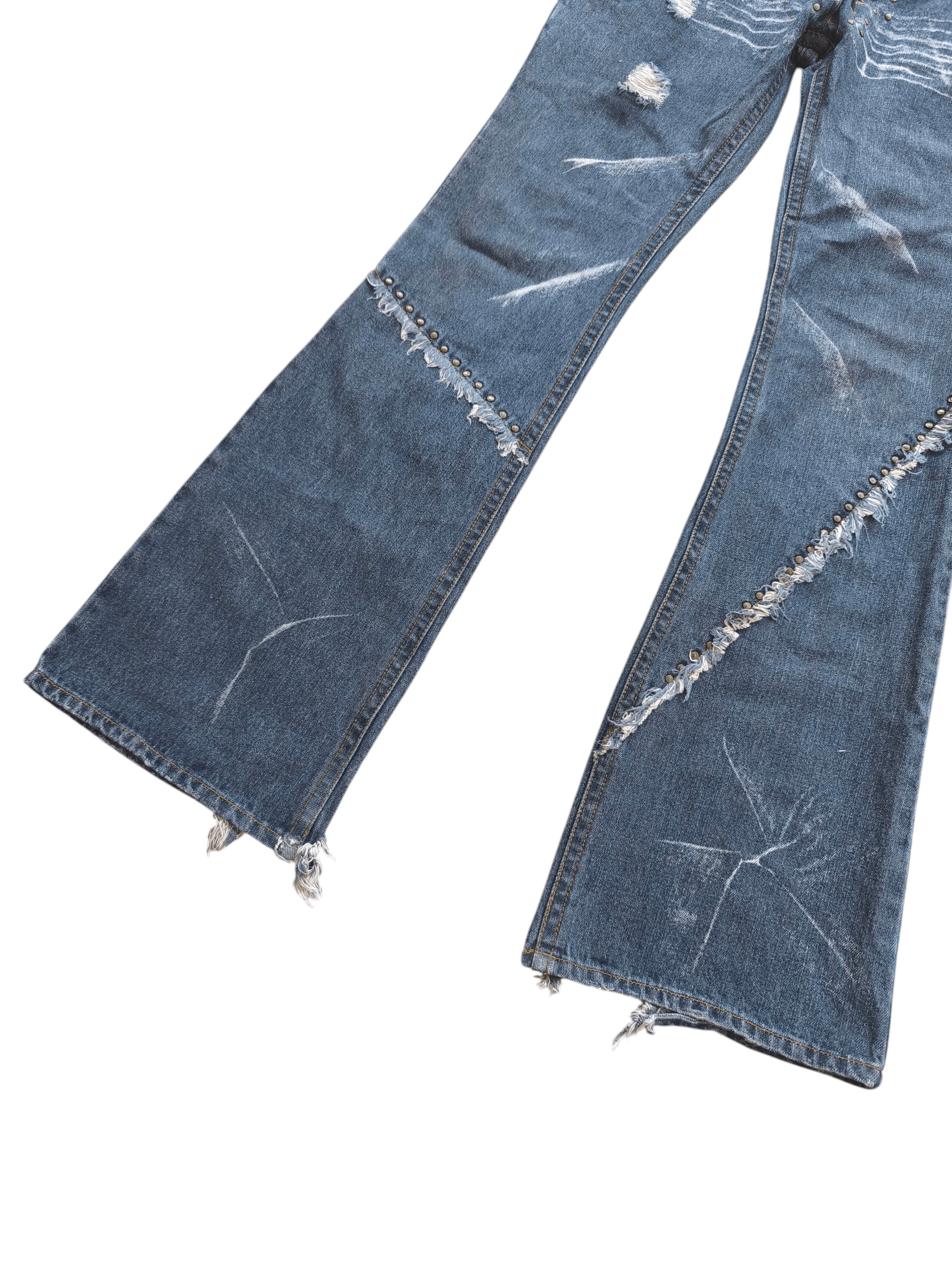 If Six Was Nine × LOWBOX Lowbox clawmark flare double waist denim Size US 34 / EU 50 - 2 Thumbnail
