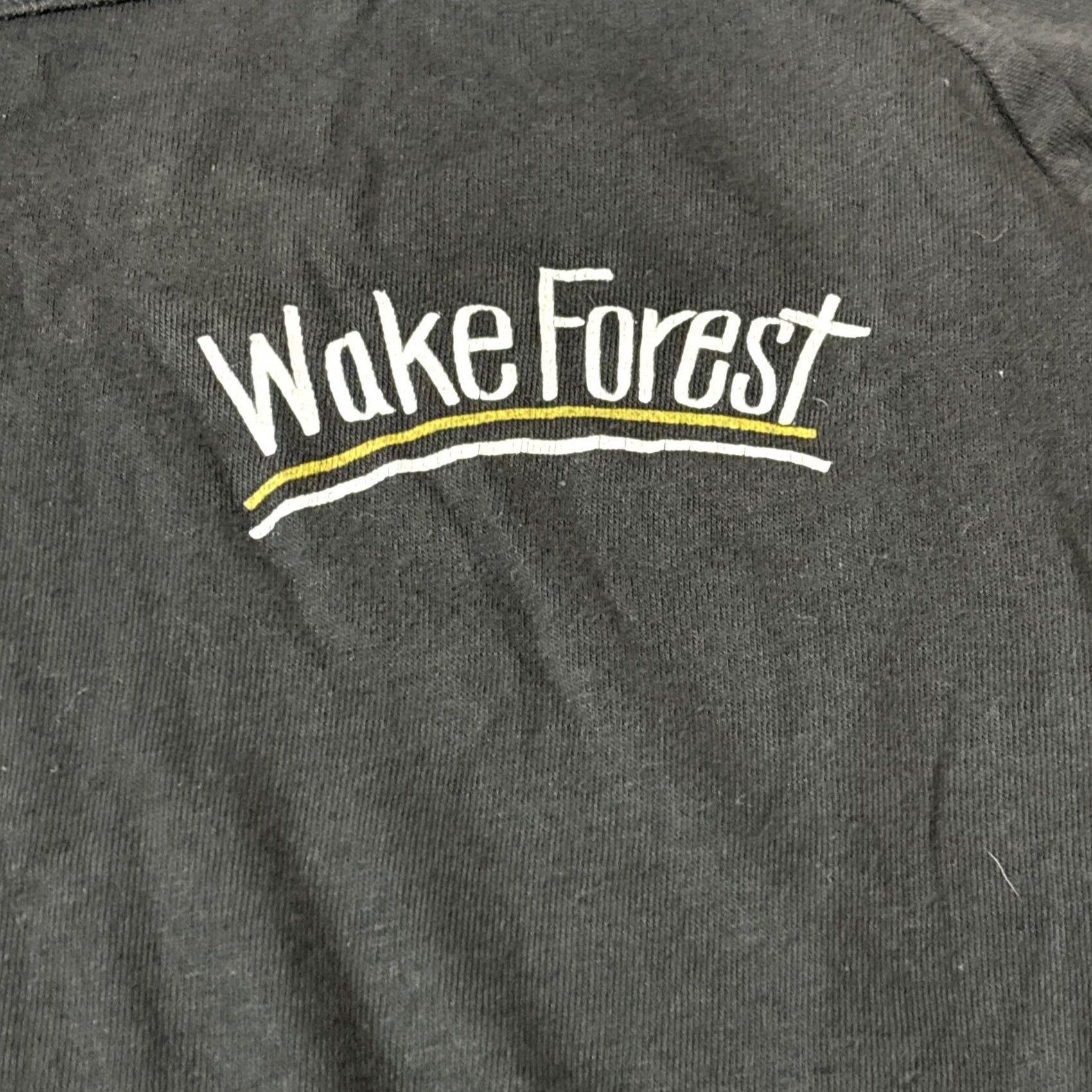 Vintage VINTAGE Velvet Sheen Womens Sweatshirt Crew Neck Long Sleeve Black Wake Forest Lightweight S Pullover Activewear Size S / US 4 / IT 40 - 3 Thumbnail