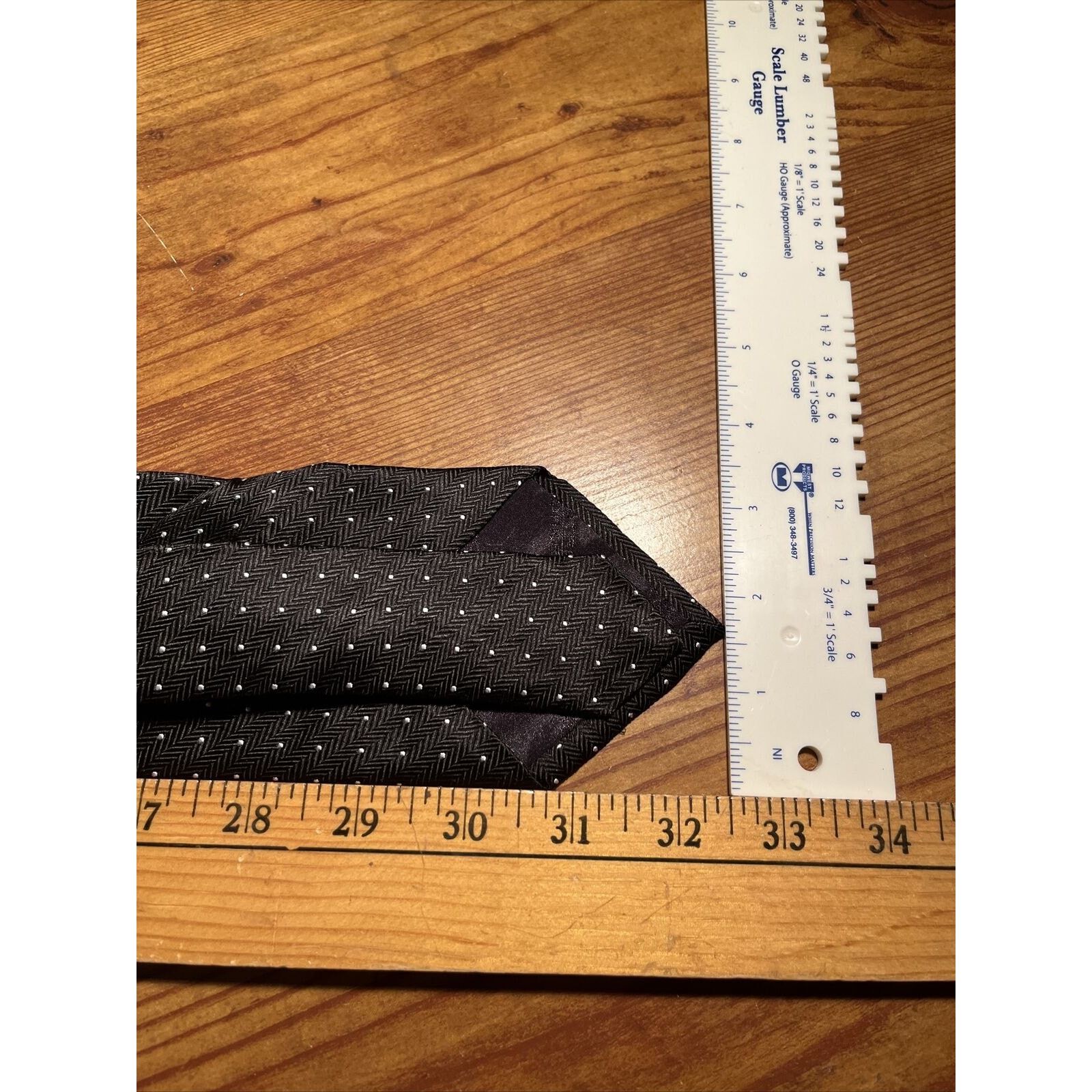 Roundtree & Yorke Roundtree Yorke Men’s Black White Dot Silk Geometric Necktie Size ONE SIZE - 7 Thumbnail