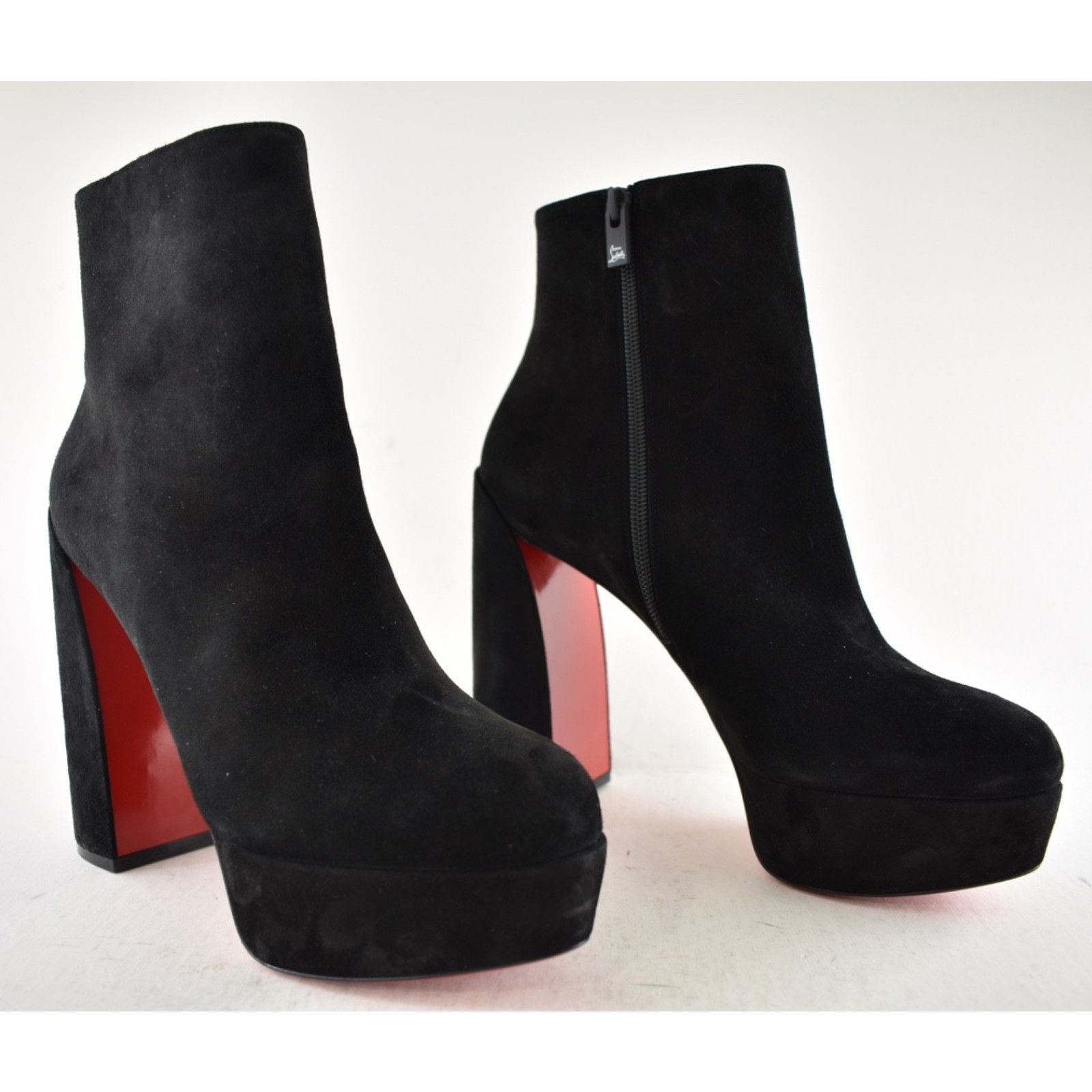 Christian Louboutin Christian Louboutin Movida Booty 130 Black Suede Bootie 40.5 Size US 10.5 / IT 40.5 - 4 Thumbnail