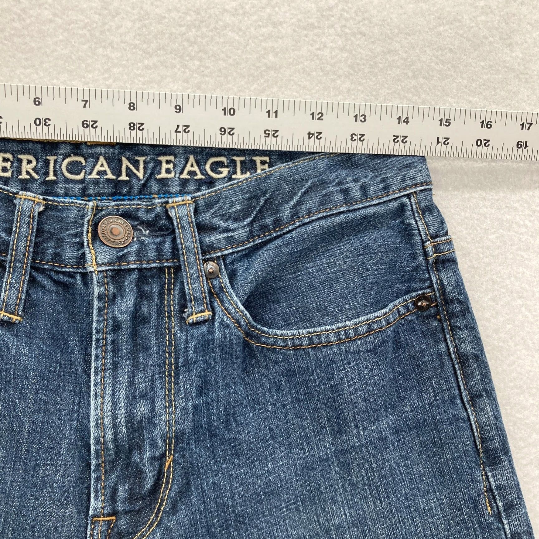 Vintage VINTAGE American Eagle Jeans Mens 28x30 Blue Relaxed Fit Denim Straight Leg Medium Wash Mens Jeans Size US 28 / EU 44 - 7 Thumbnail