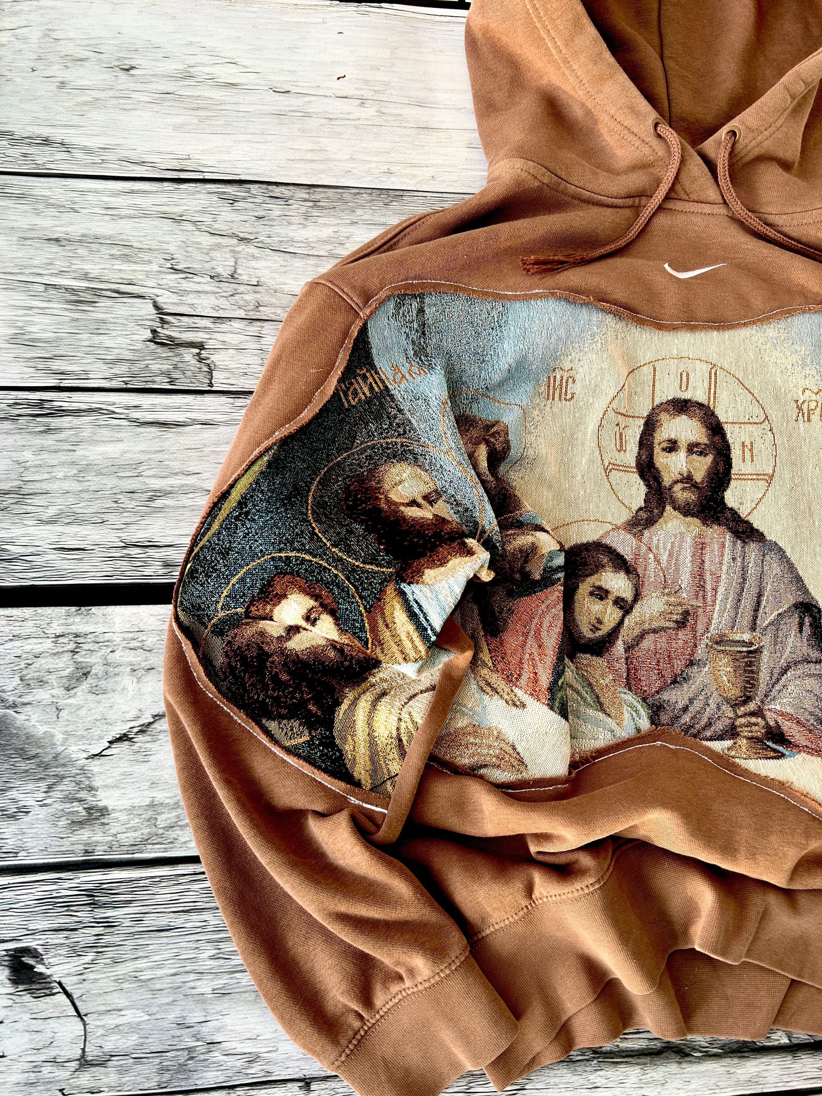 Nike Vintage Japanese Jesus Nike Big Logo Centre Hoodie 90s Size US M / EU 48-50 / 2 - 6 Thumbnail
