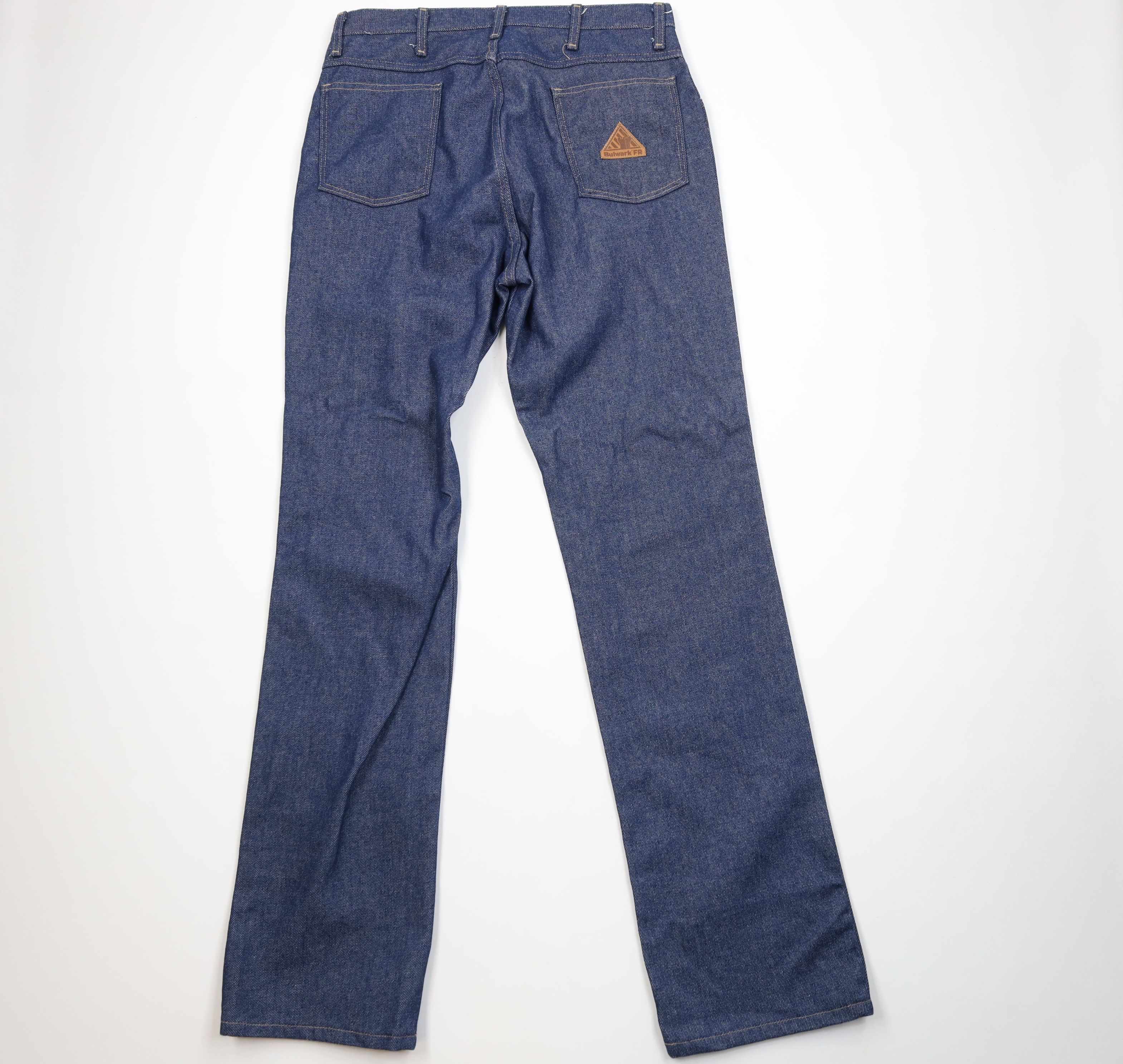 Vintage Vintage Bulwark FR Fire Flame Resistant Wide Leg Denim Jeans Size US 34 / EU 50 - 9 Thumbnail