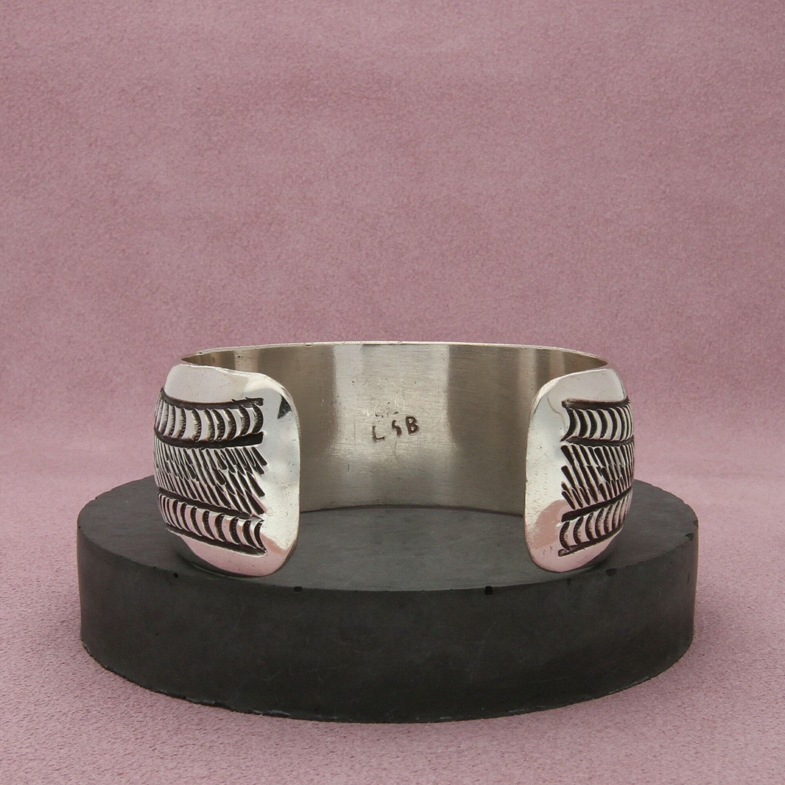 Native navajo sterling silver signed cuff bracelet size 6.5in Size ONE SIZE - 3 Thumbnail