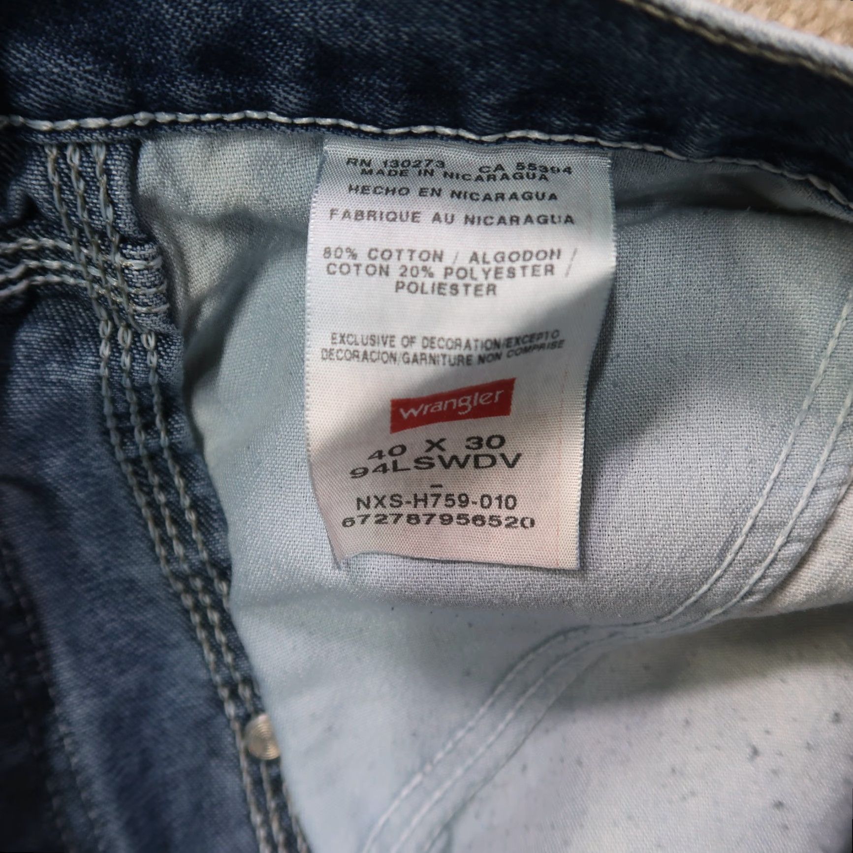 Wrangler Wrangler Carpenter Jeans Men's 40x30 Distressed Denim Work Pants Size US 40 / EU 56 - 3 Thumbnail