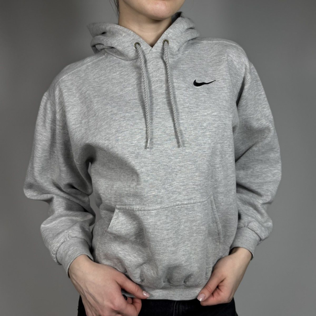 Nike Vintage 90s Nike Swoosh Logo Boxy Hoodie Retro Y2K Style Size S / US 4 / IT 40 - 1 Thumbnail