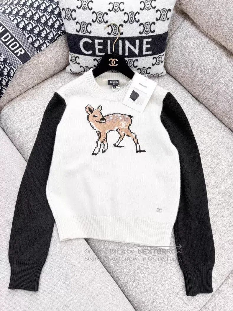Chanel Chanel Pin black long-sleeved deer pattern long-sleeved kn Size XS / US 0-2 / IT 36-38 - 2 Thumbnail